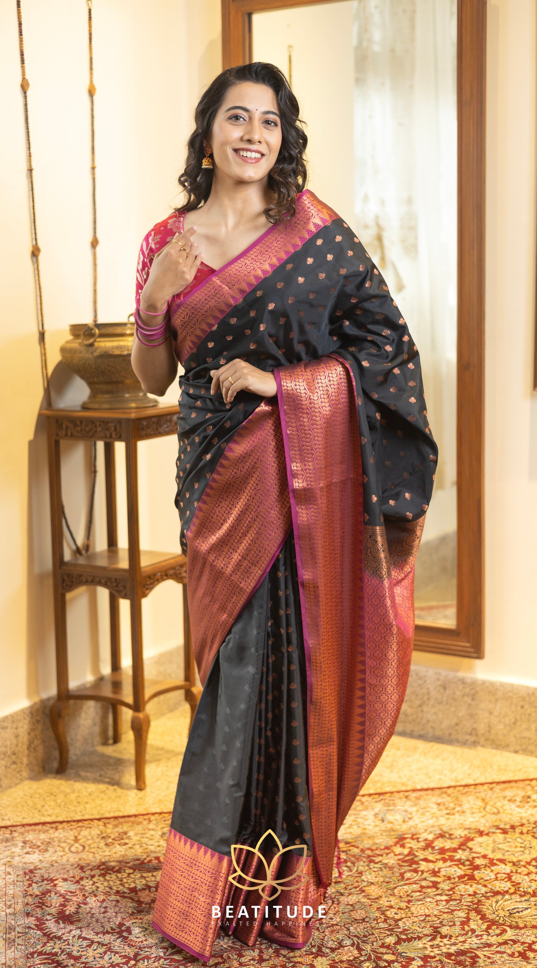 Black Silk Cotton Saree