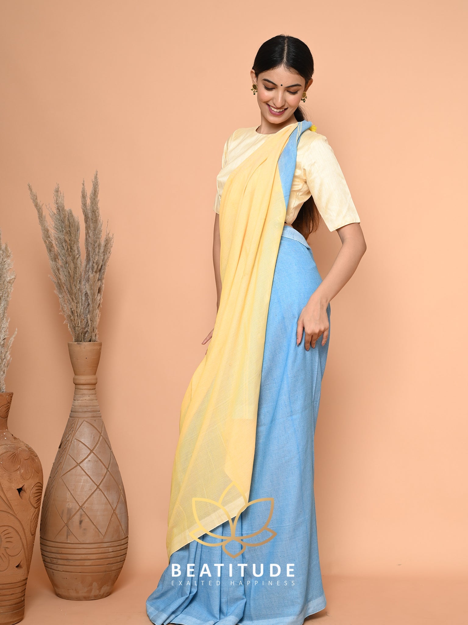 Blue Cotton Saree