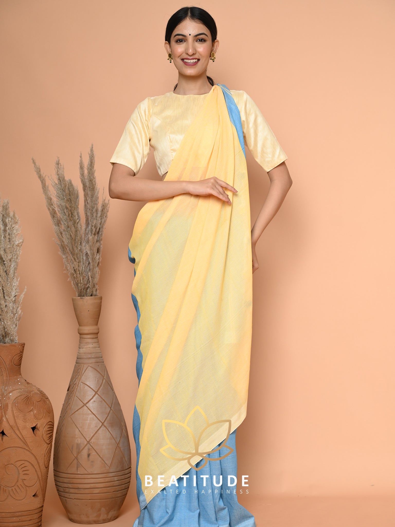 Blue Cotton Saree