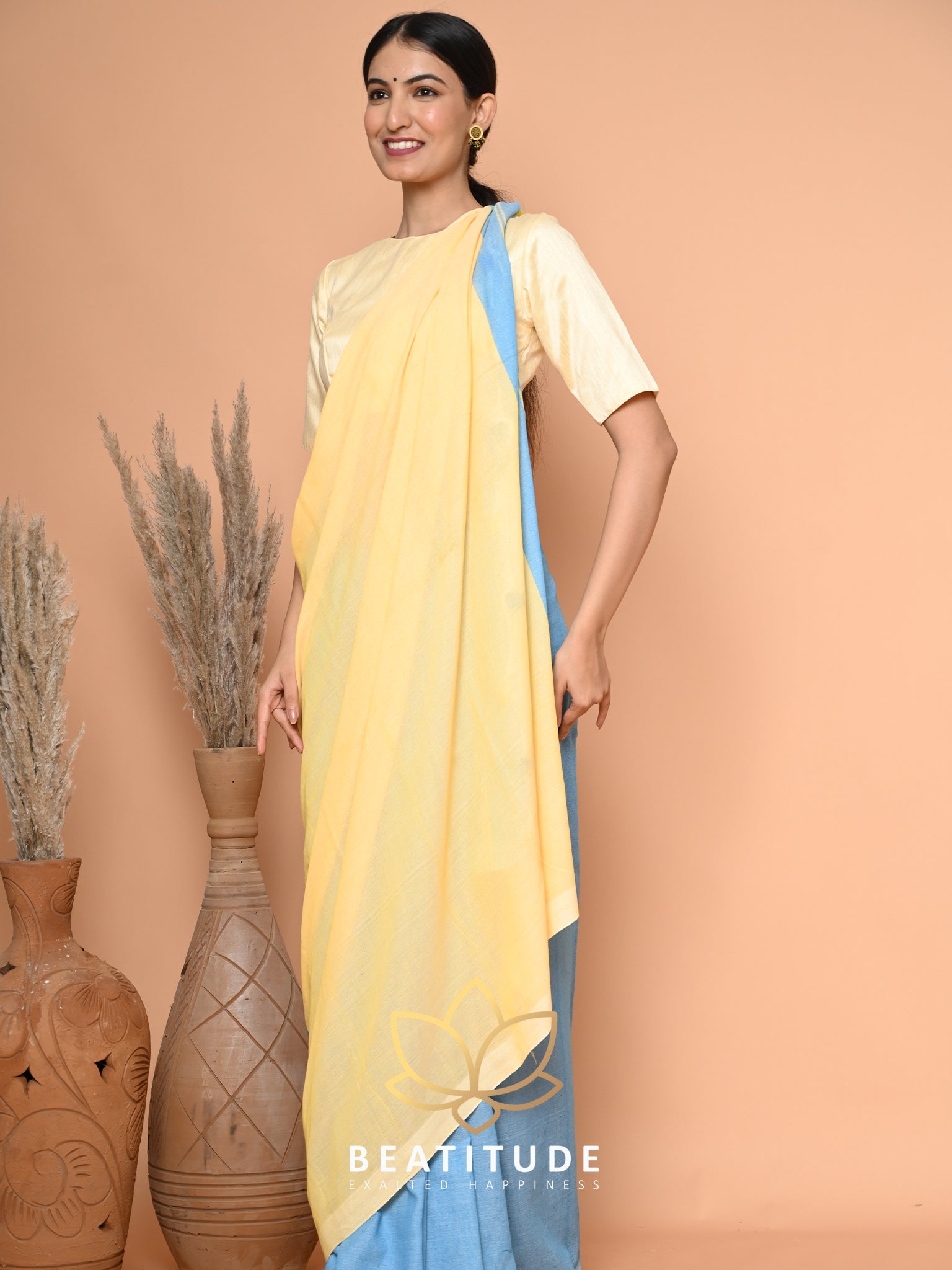 Blue Cotton Saree