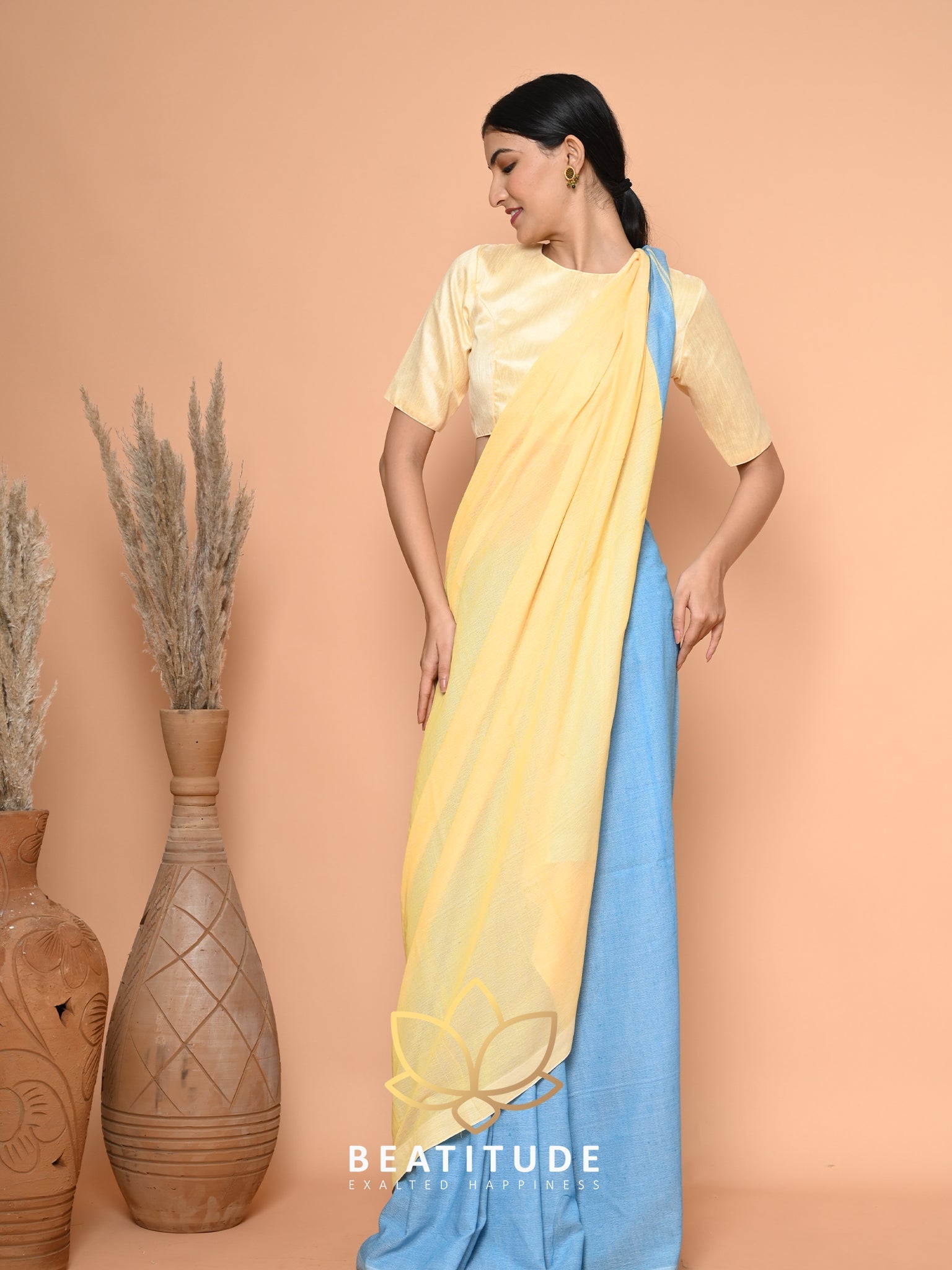 Blue Cotton Saree