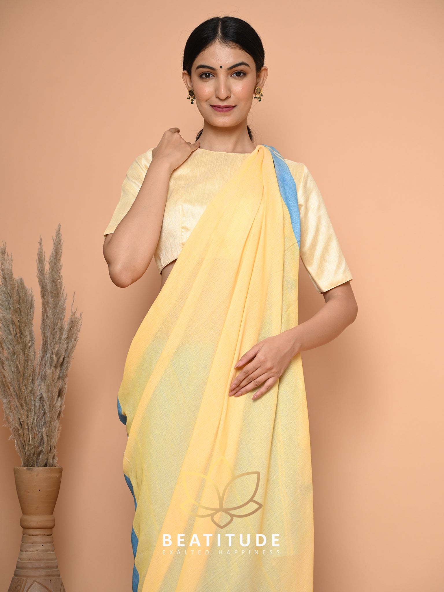 Blue Cotton Saree
