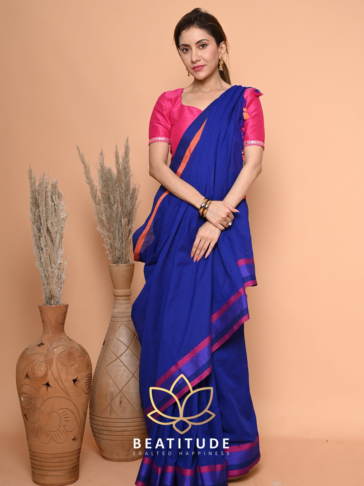 Blue Cotton Saree