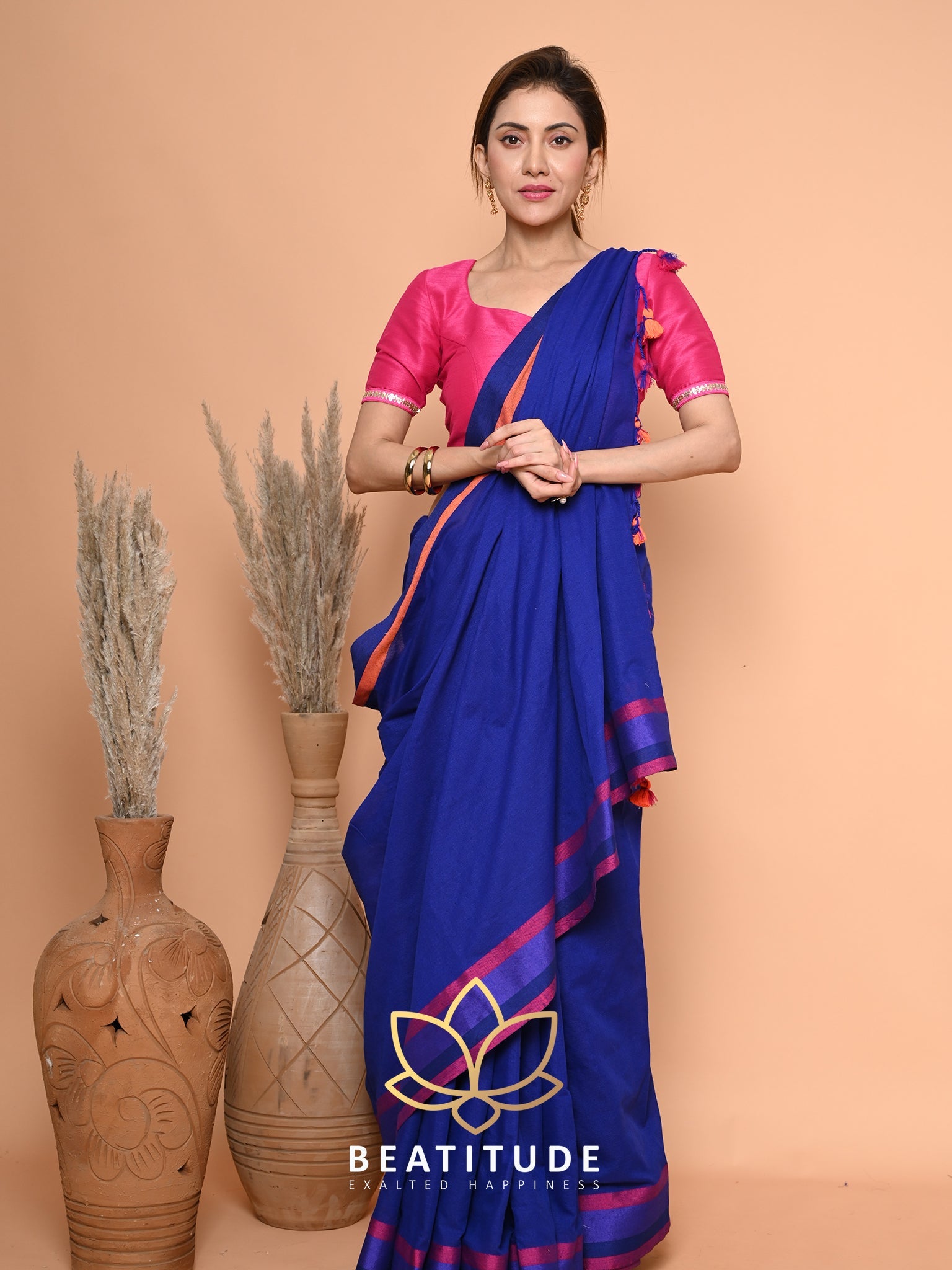 Blue Cotton Saree
