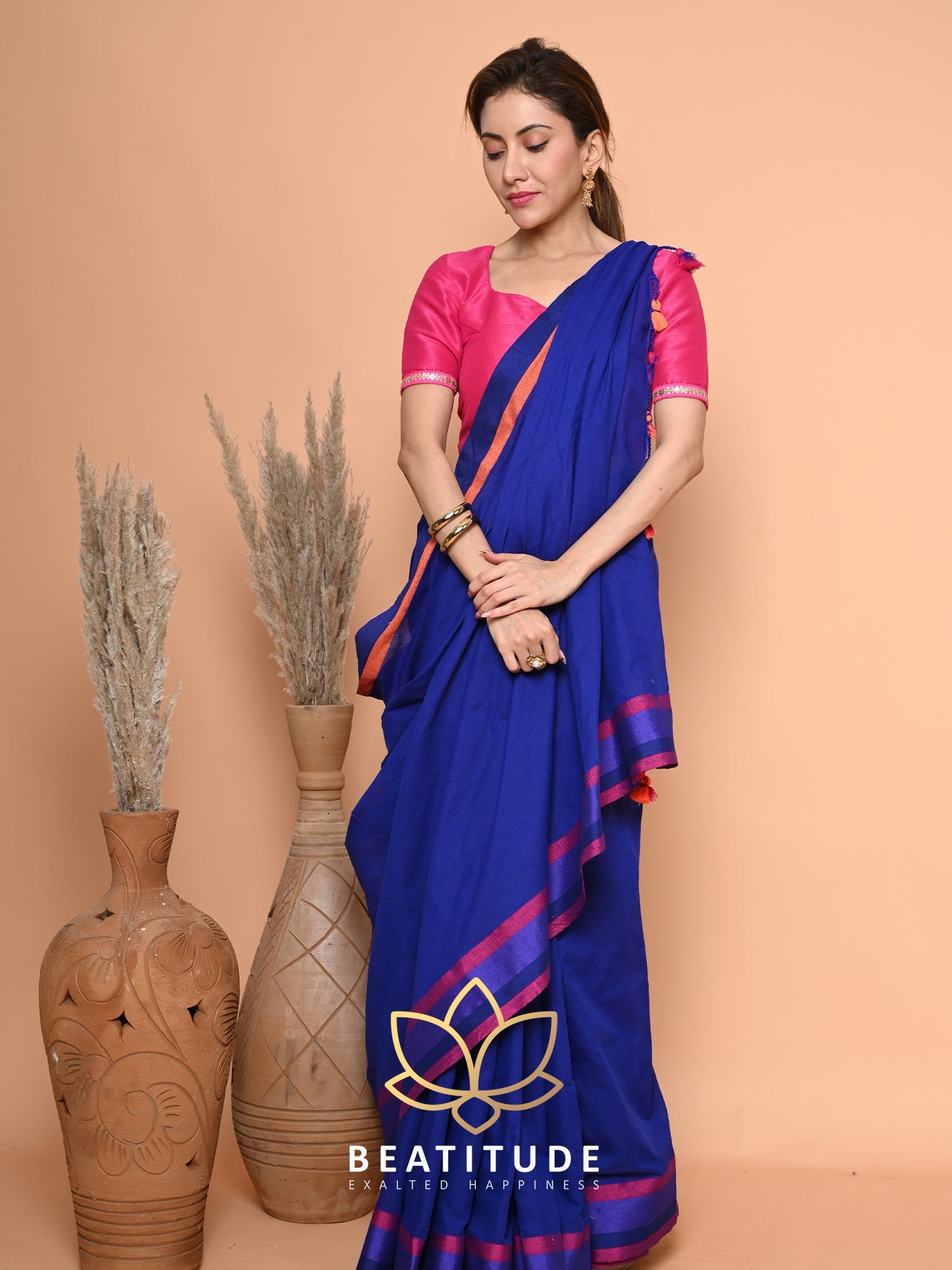 Blue Cotton Saree