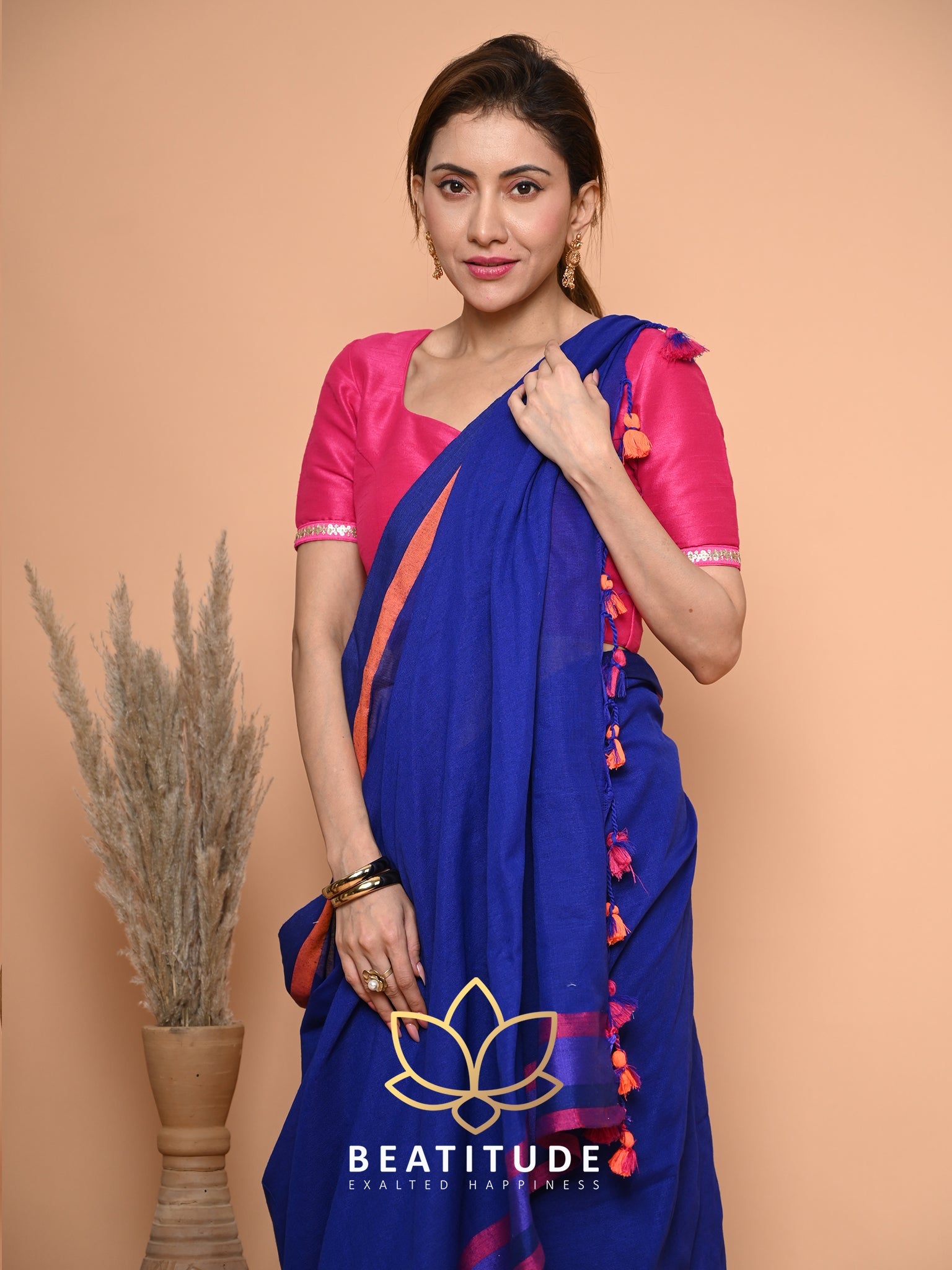 Blue Cotton Saree