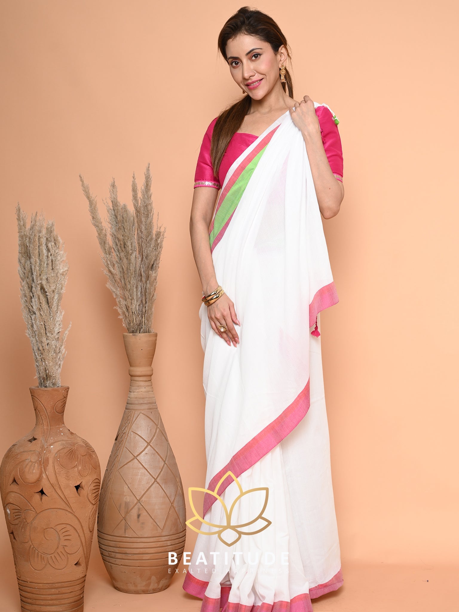White Cotton Saree
