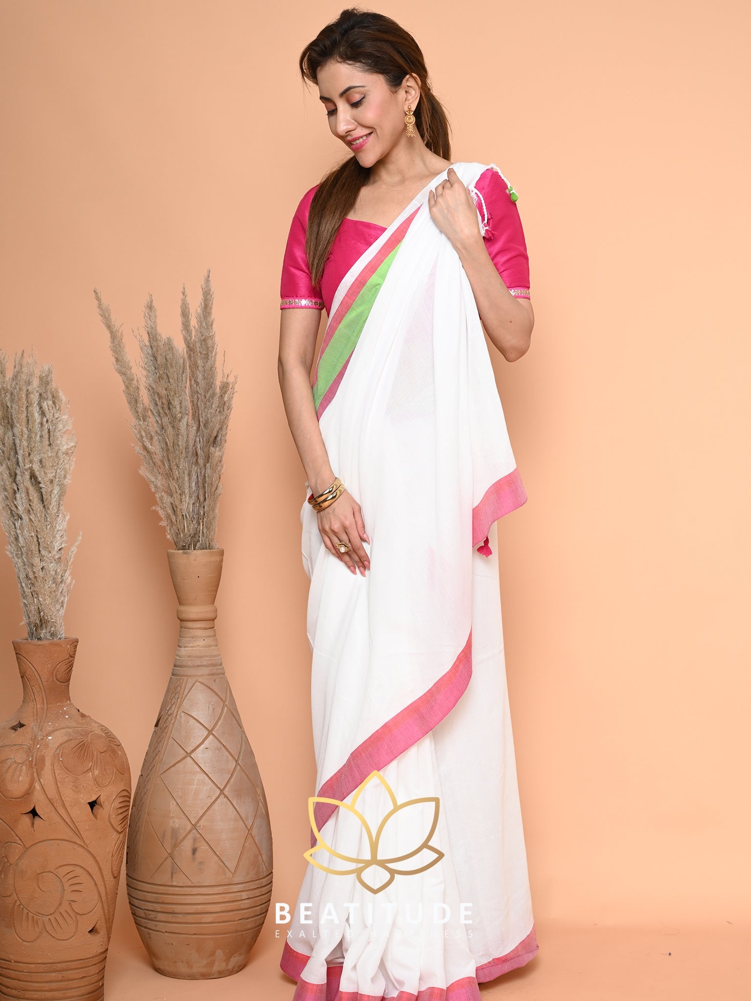 White Cotton Saree