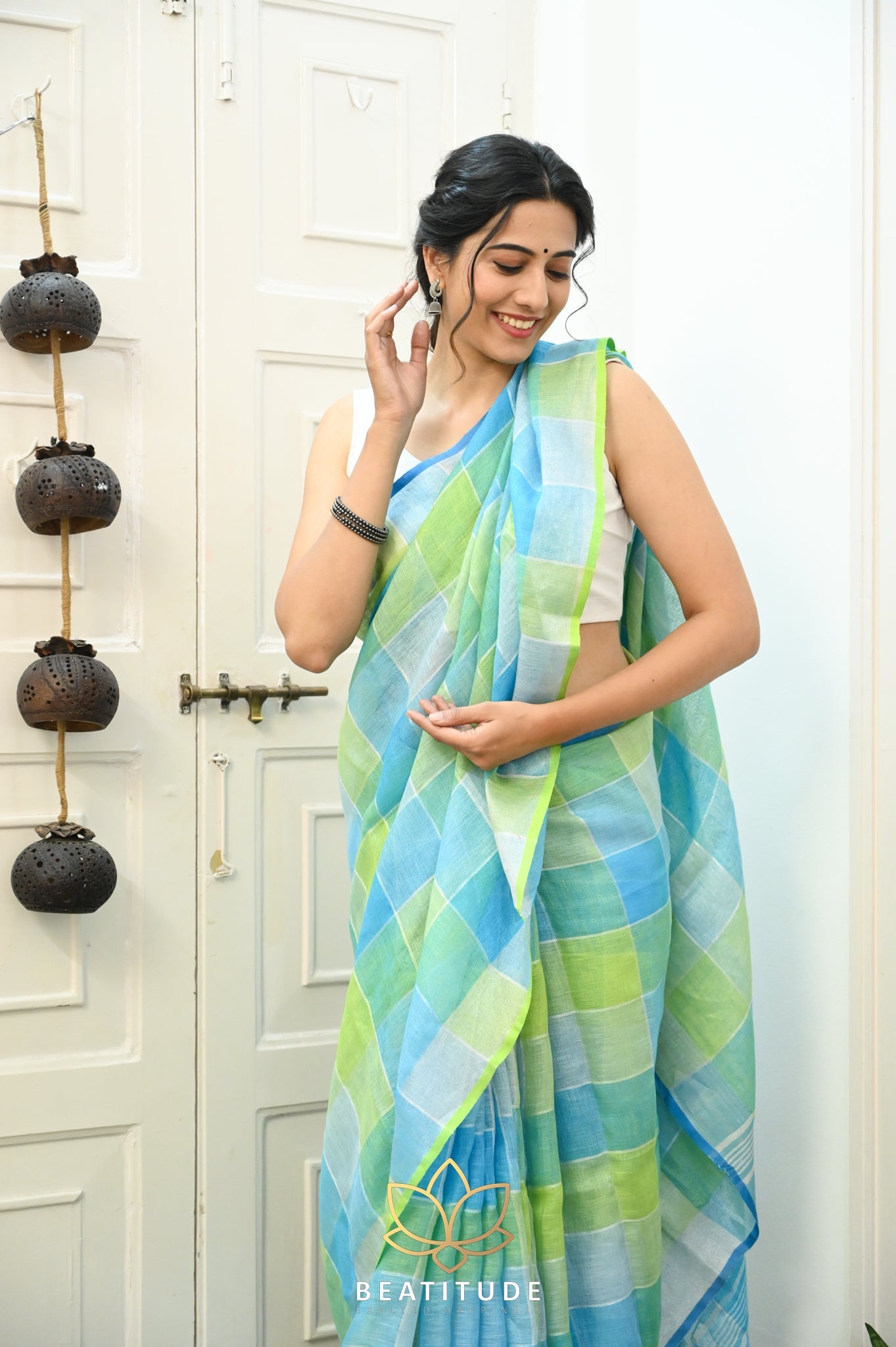 Multicolor Handwoven Linen Saree