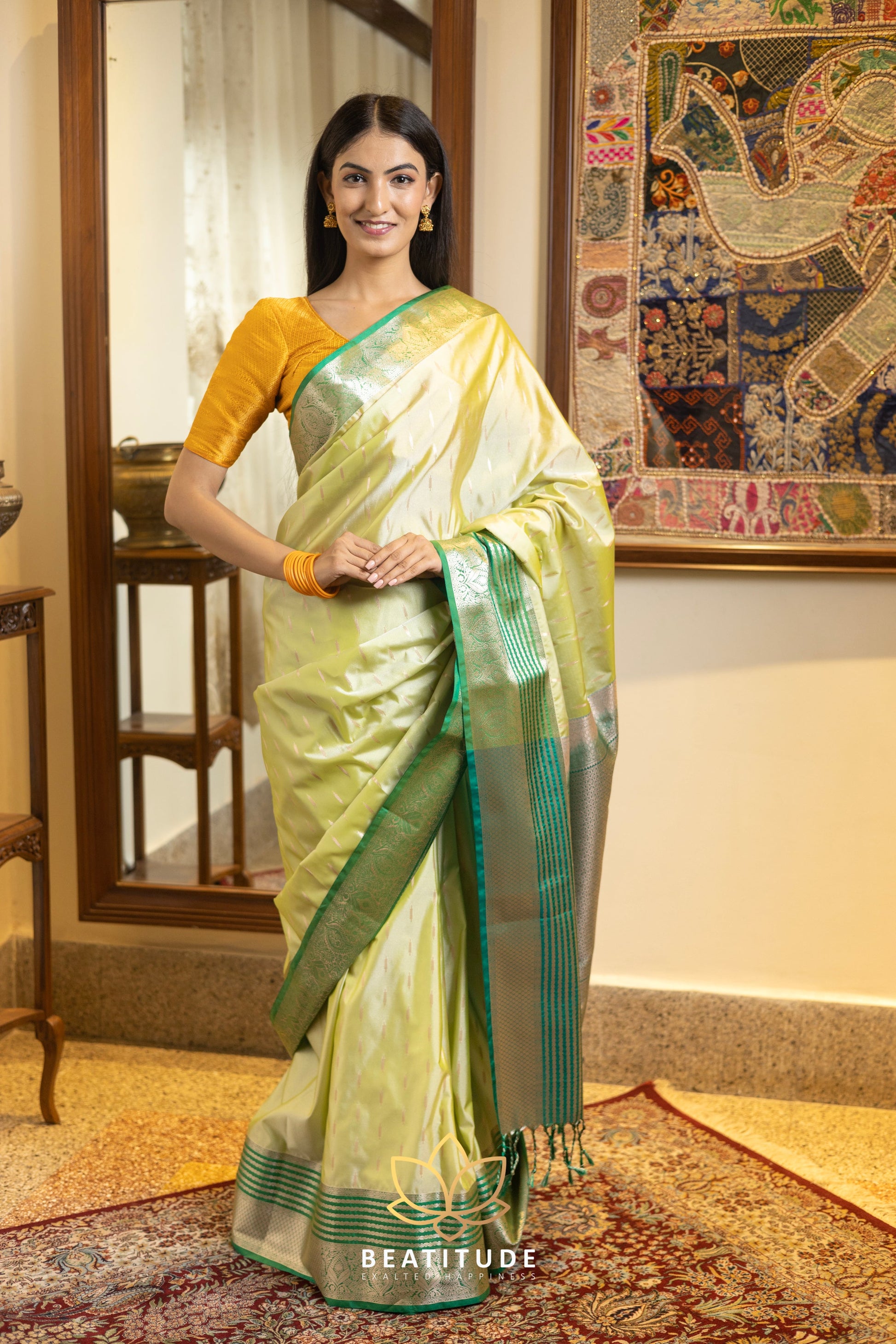 Green Silk Cotton Saree
