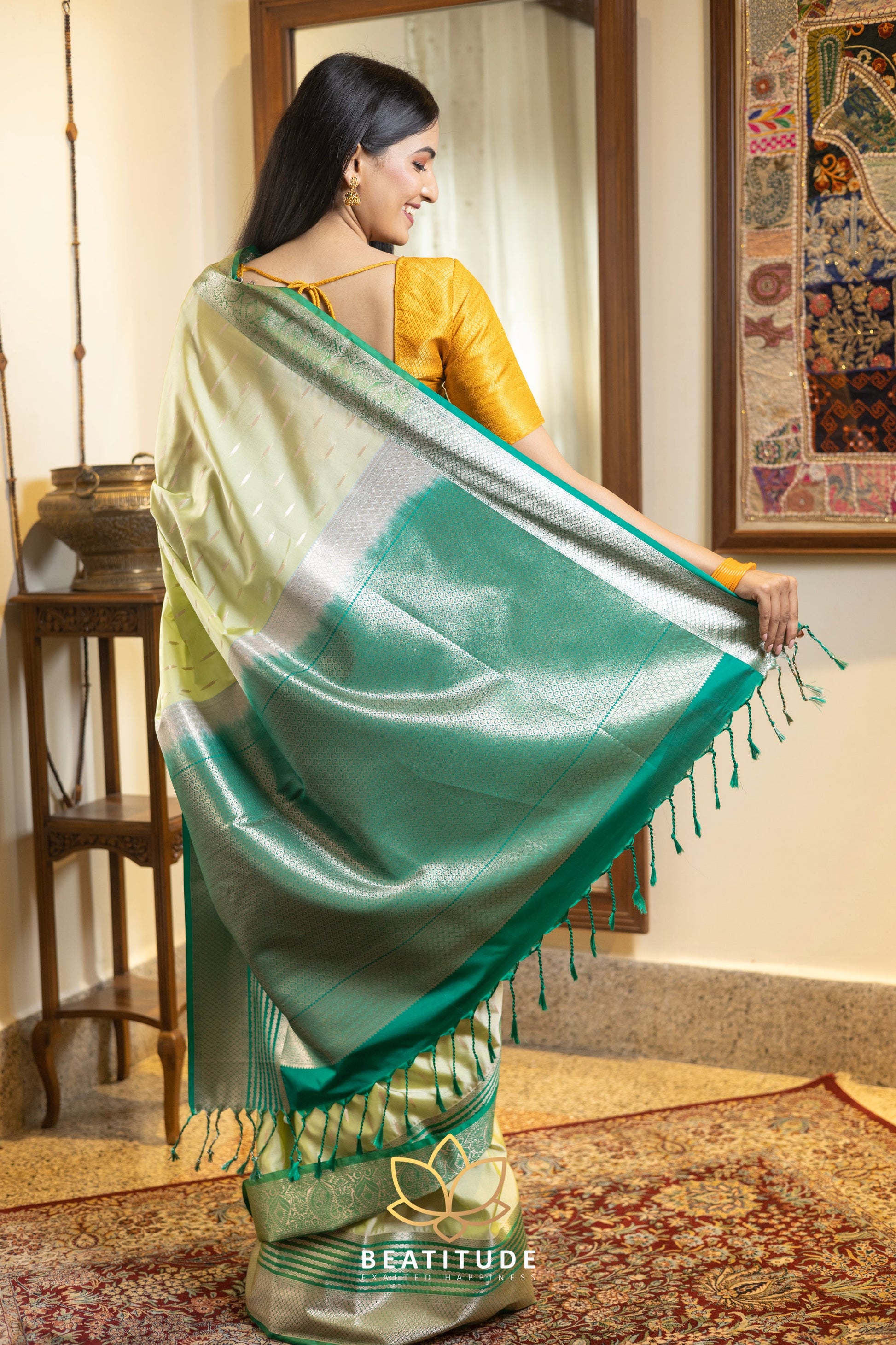 Green Silk Cotton Saree