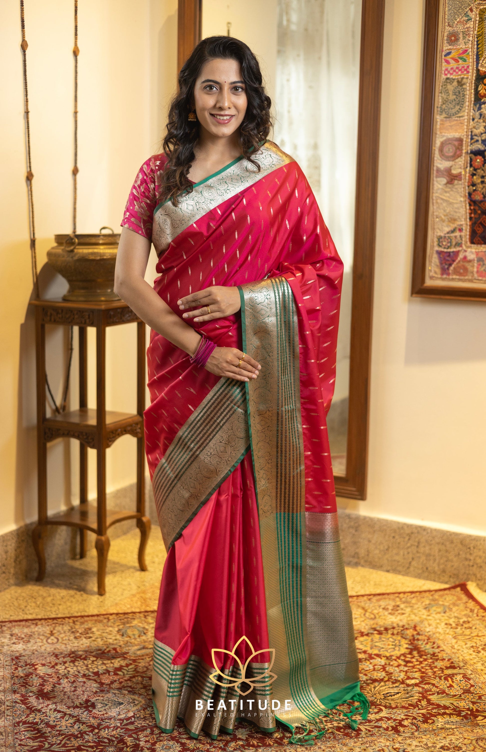 Red Silk Cotton Saree
