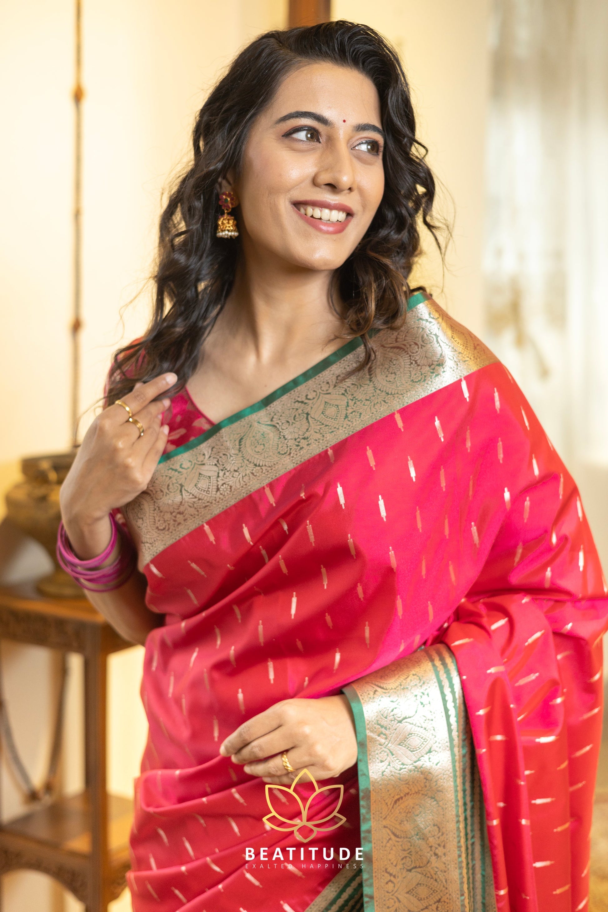 Red Silk Cotton Saree
