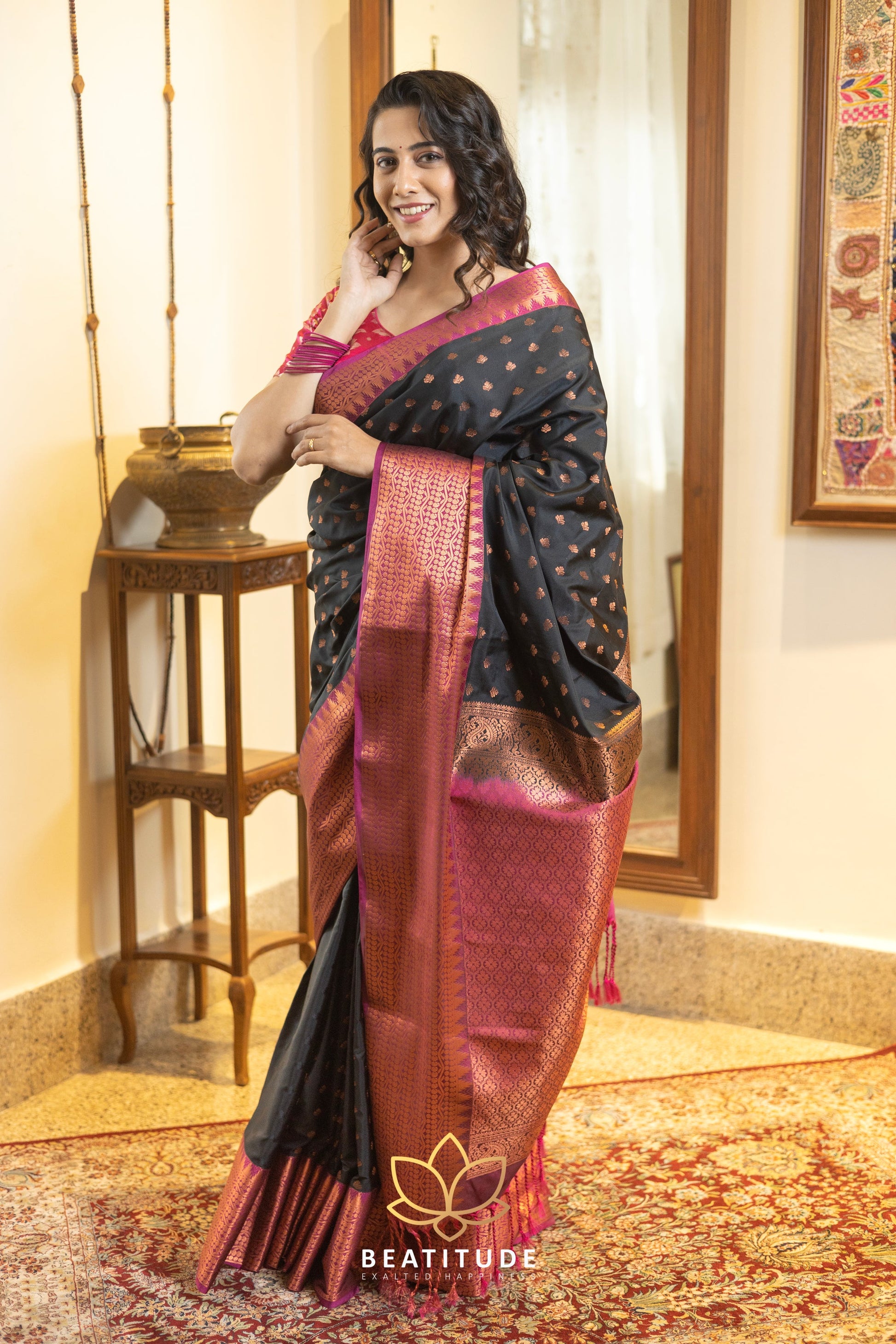 Black Silk Cotton Saree