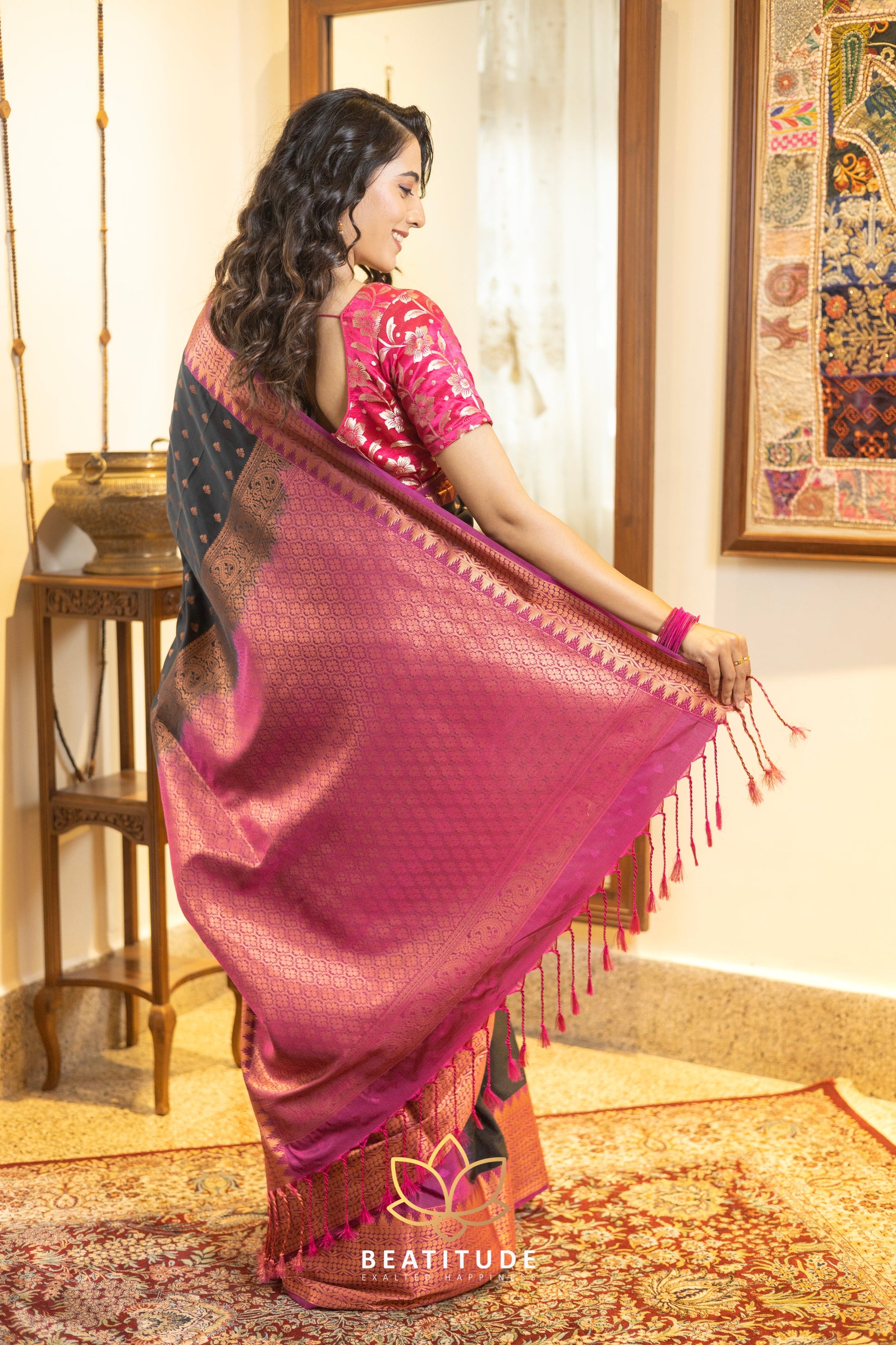 Black Silk Cotton Saree