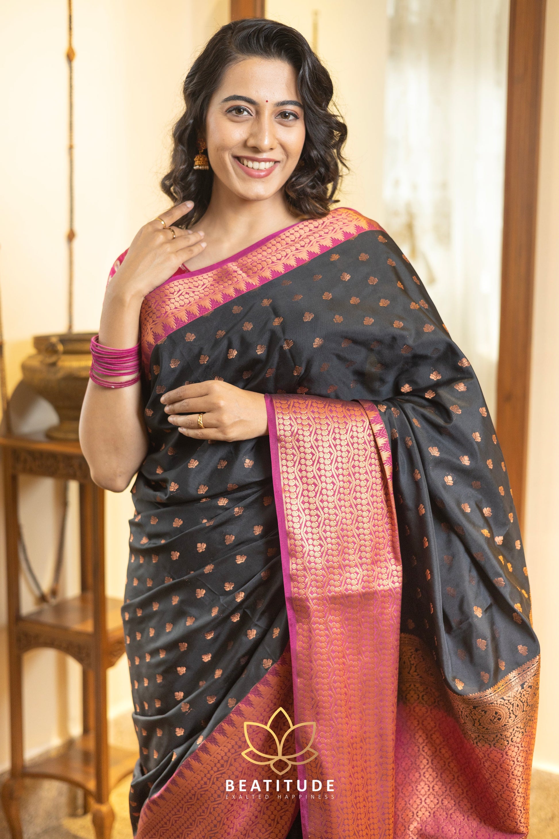 Black Silk Cotton Saree