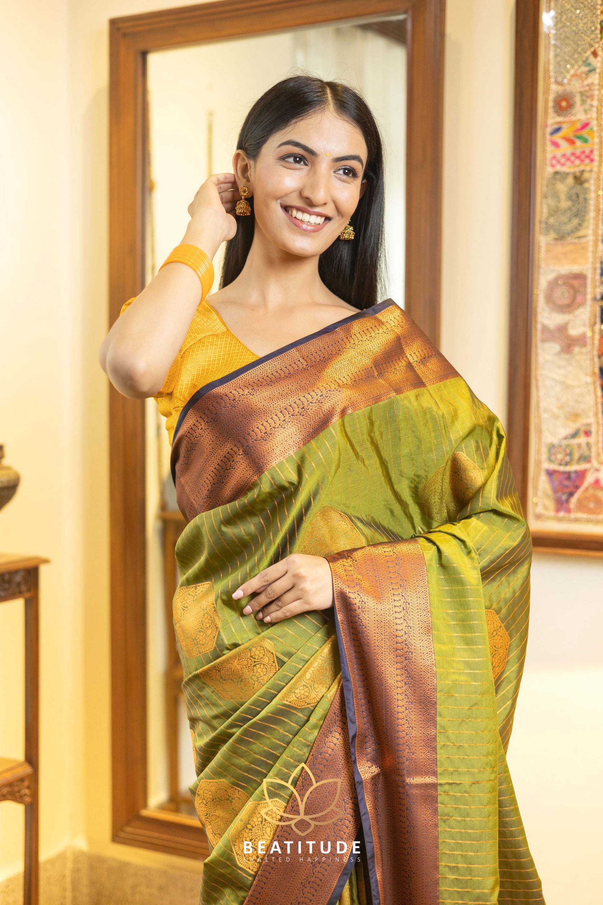 Green Silk Cotton Saree