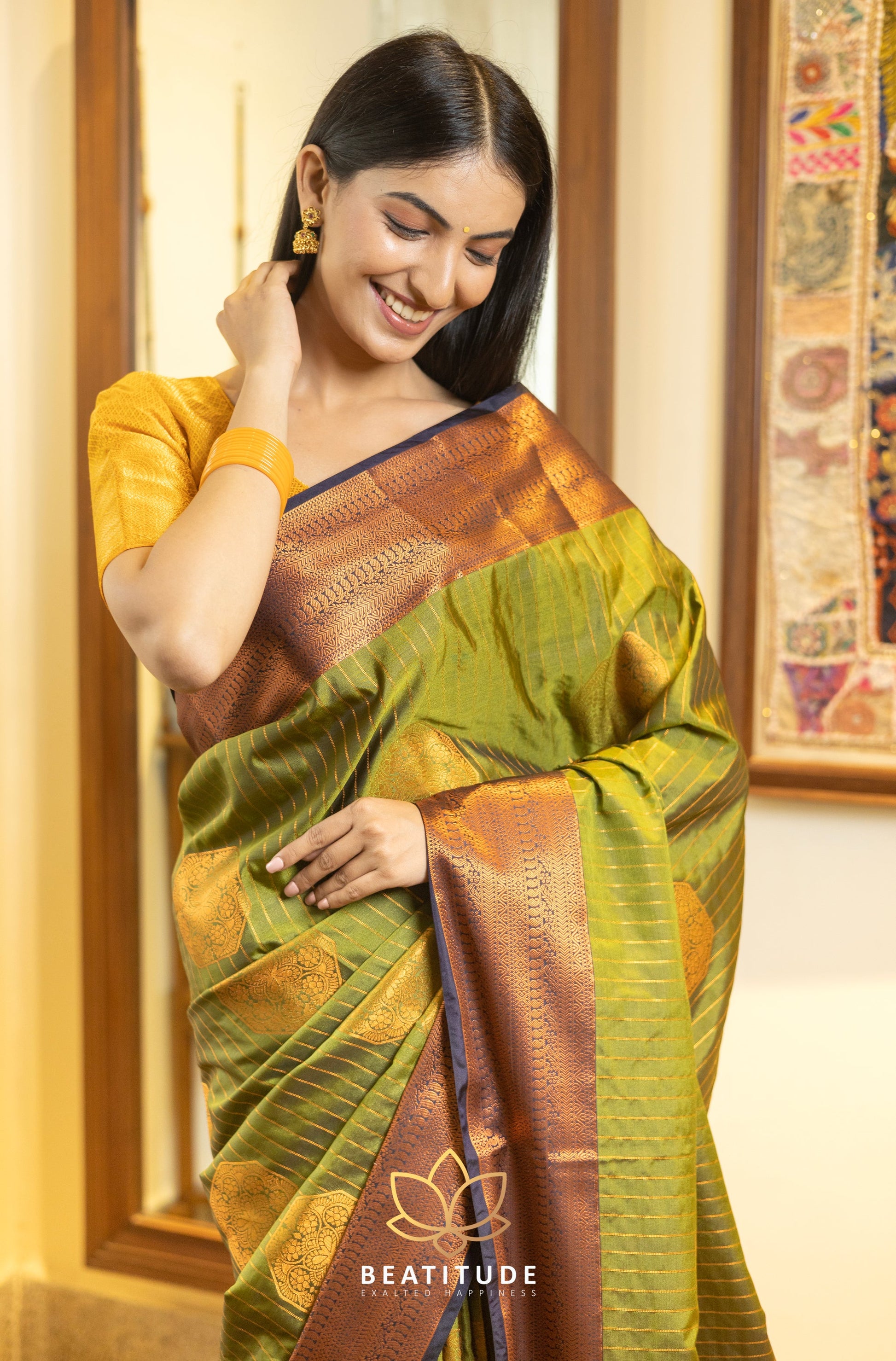Green Silk Cotton Saree