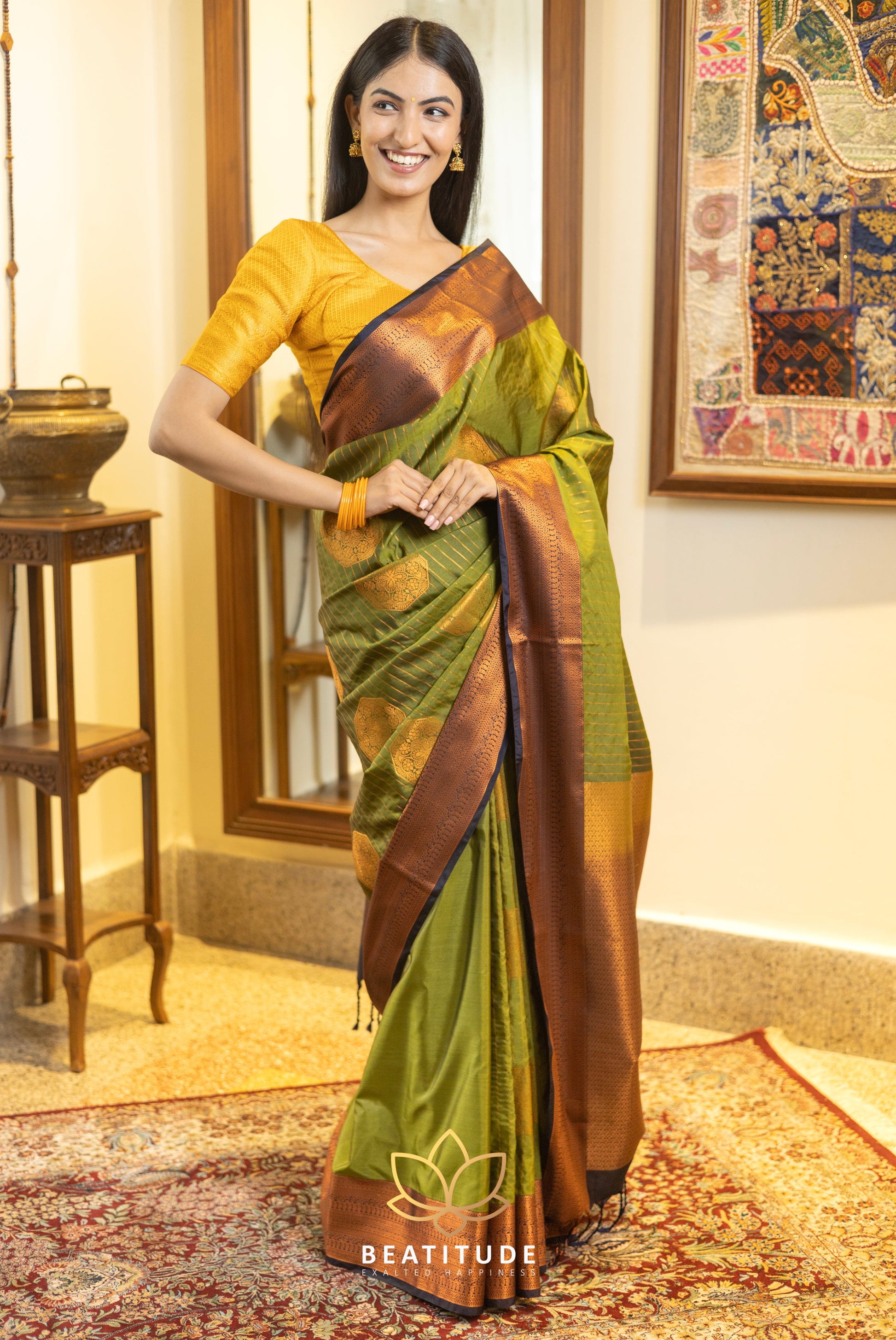 Green Silk Cotton Saree