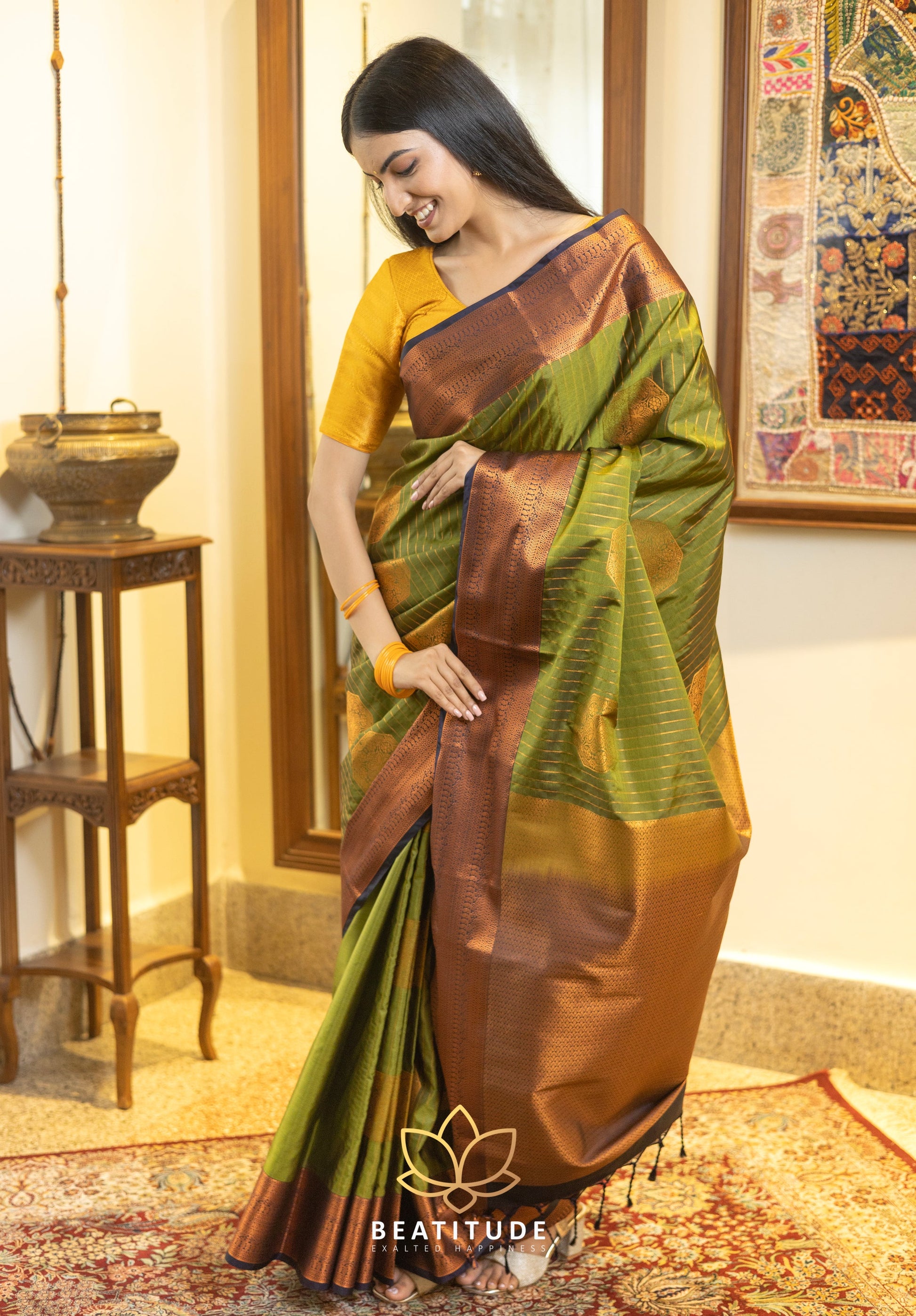 Green Silk Cotton Saree