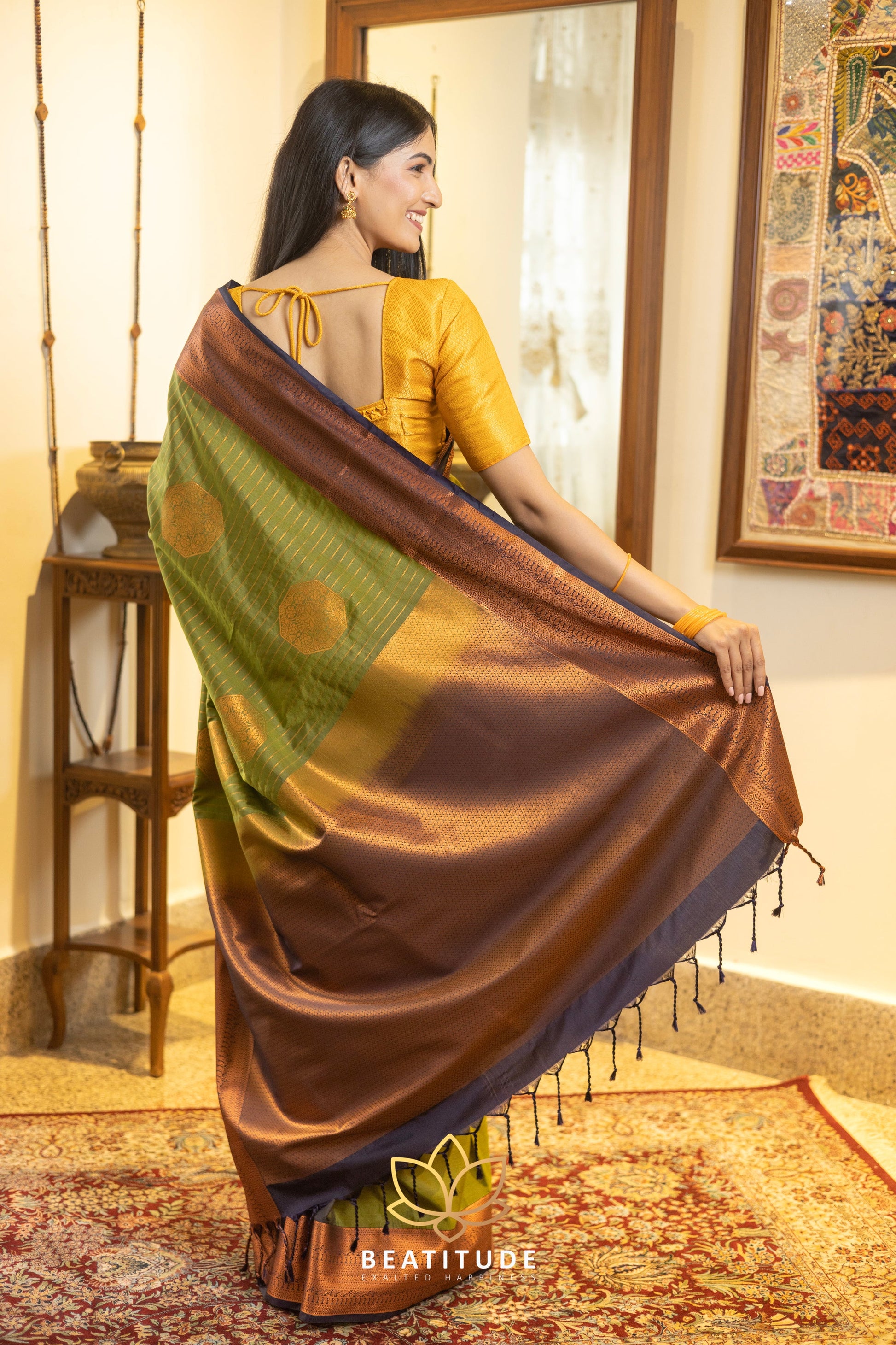 Green Silk Cotton Saree
