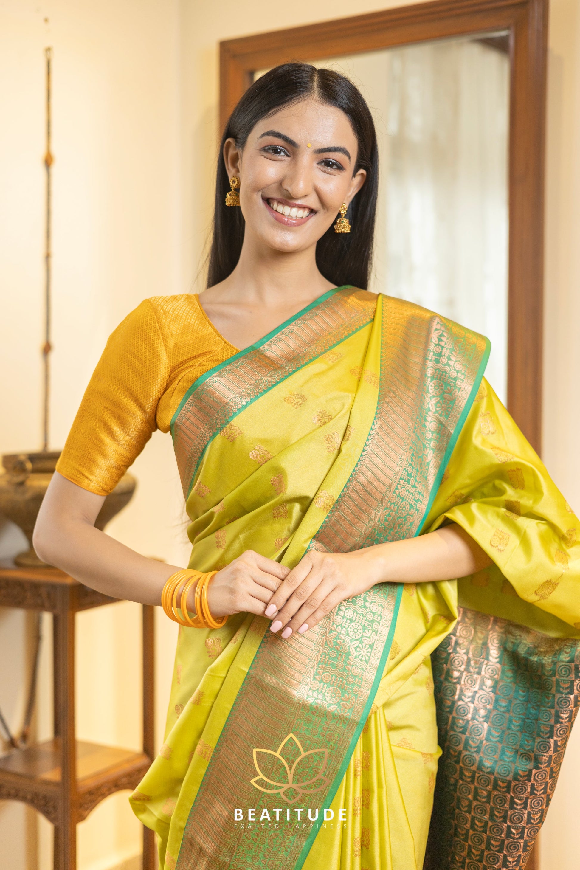 Green Silk Cotton Saree