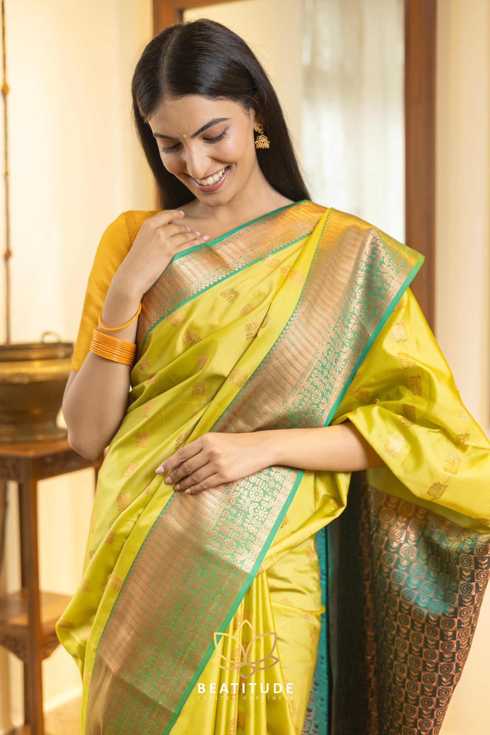 Green Silk Cotton Saree