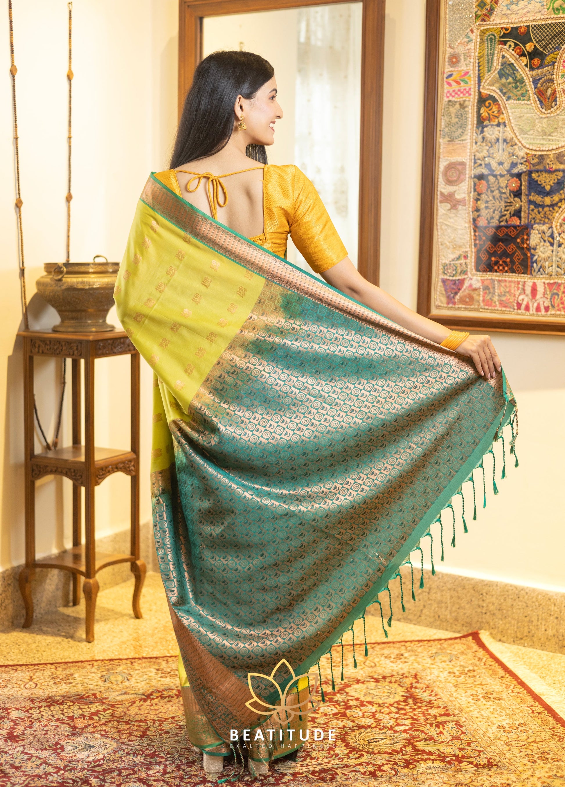 Green Silk Cotton Saree