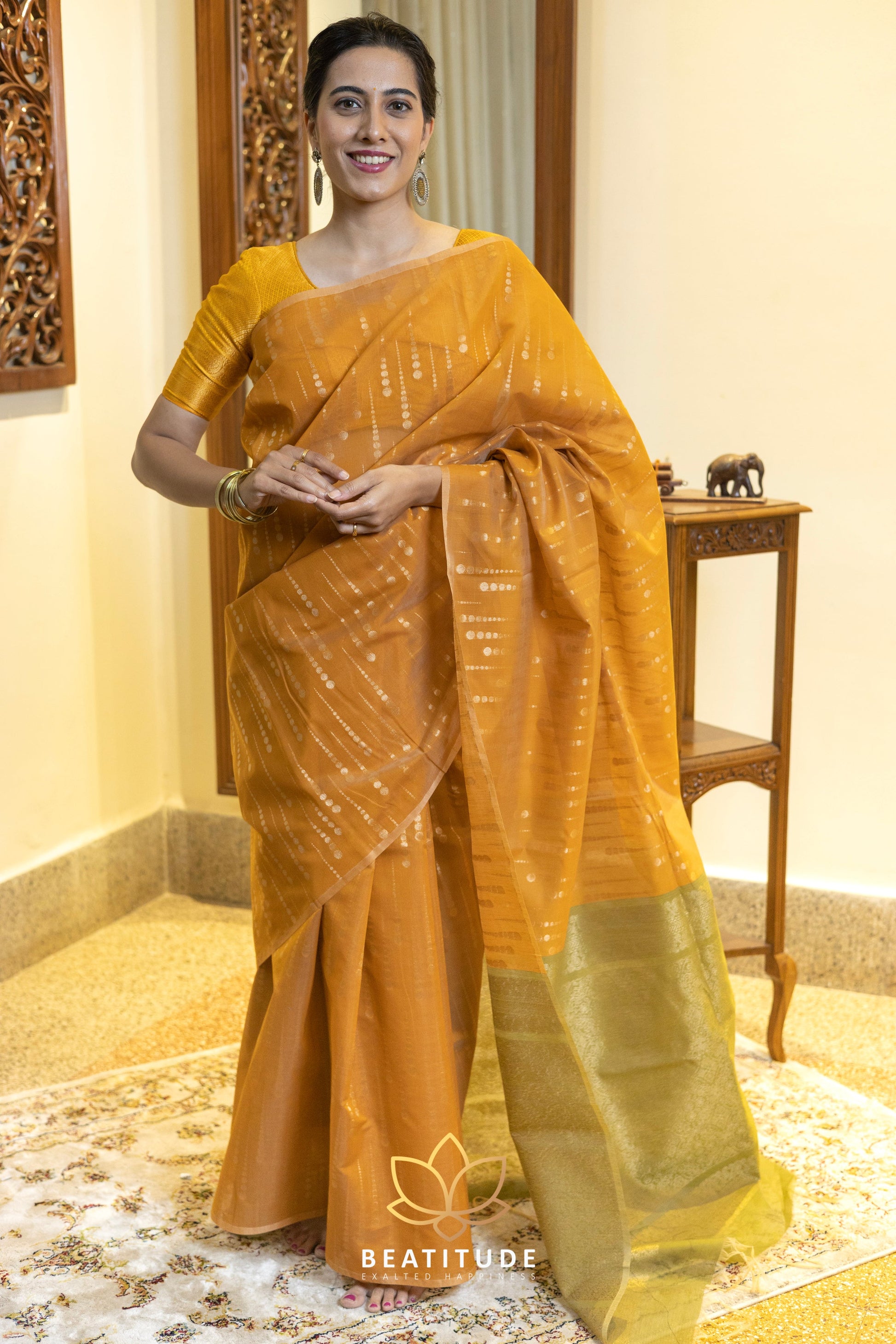 Yellow Kota Cotton Saree