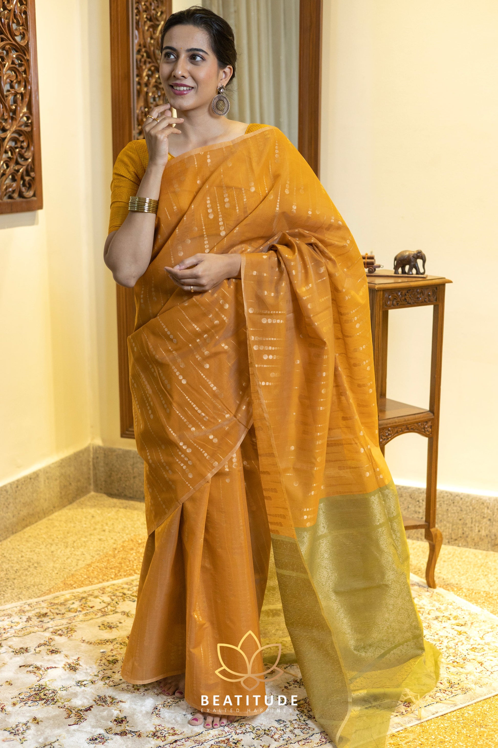 Yellow Kota Cotton Saree