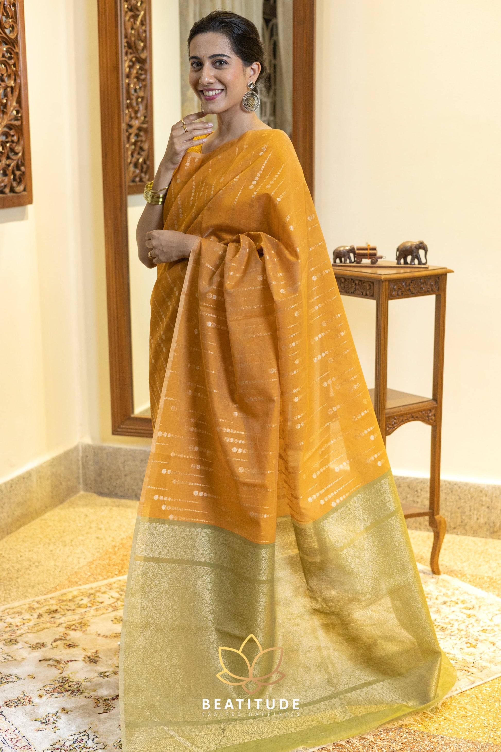 Yellow Kota Cotton Saree