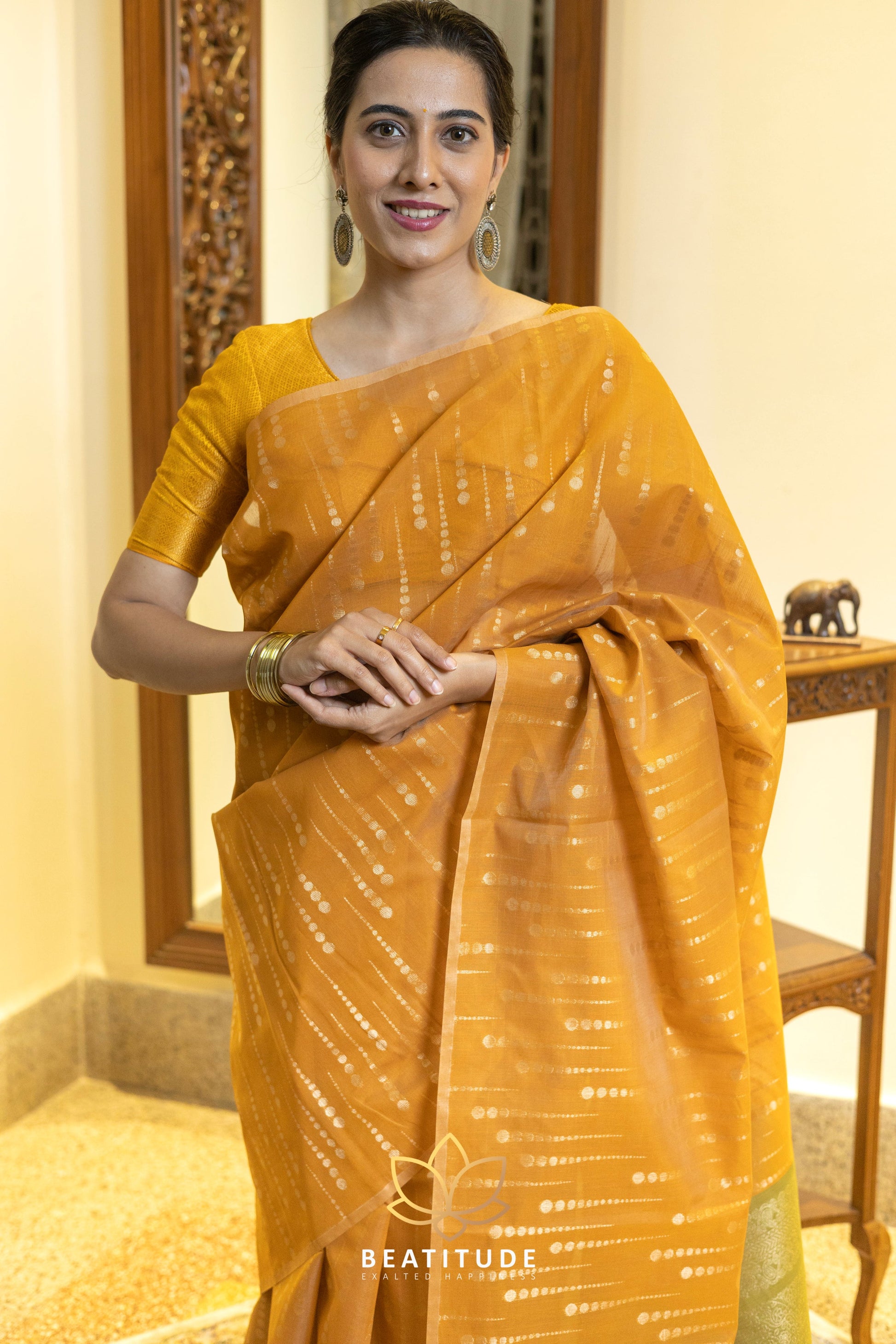 Yellow Kota Cotton Saree