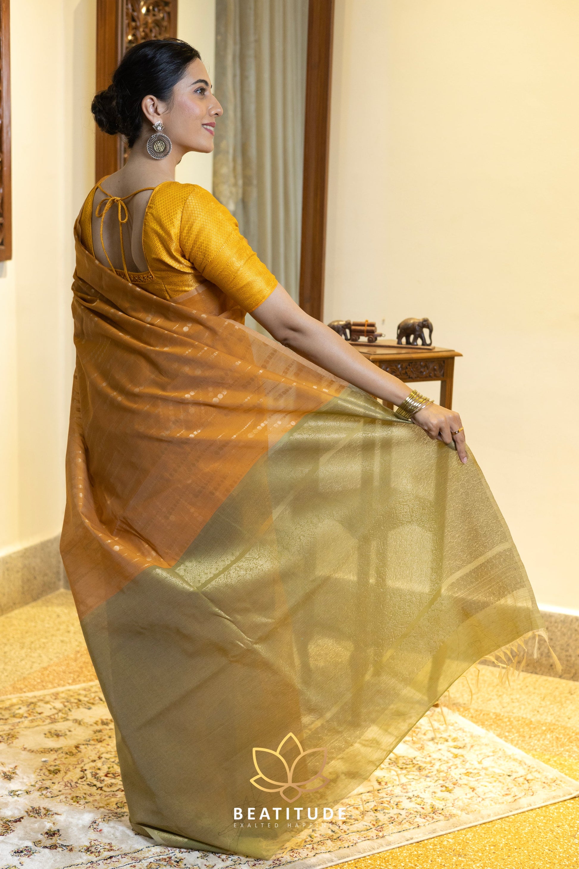 Yellow Kota Cotton Saree