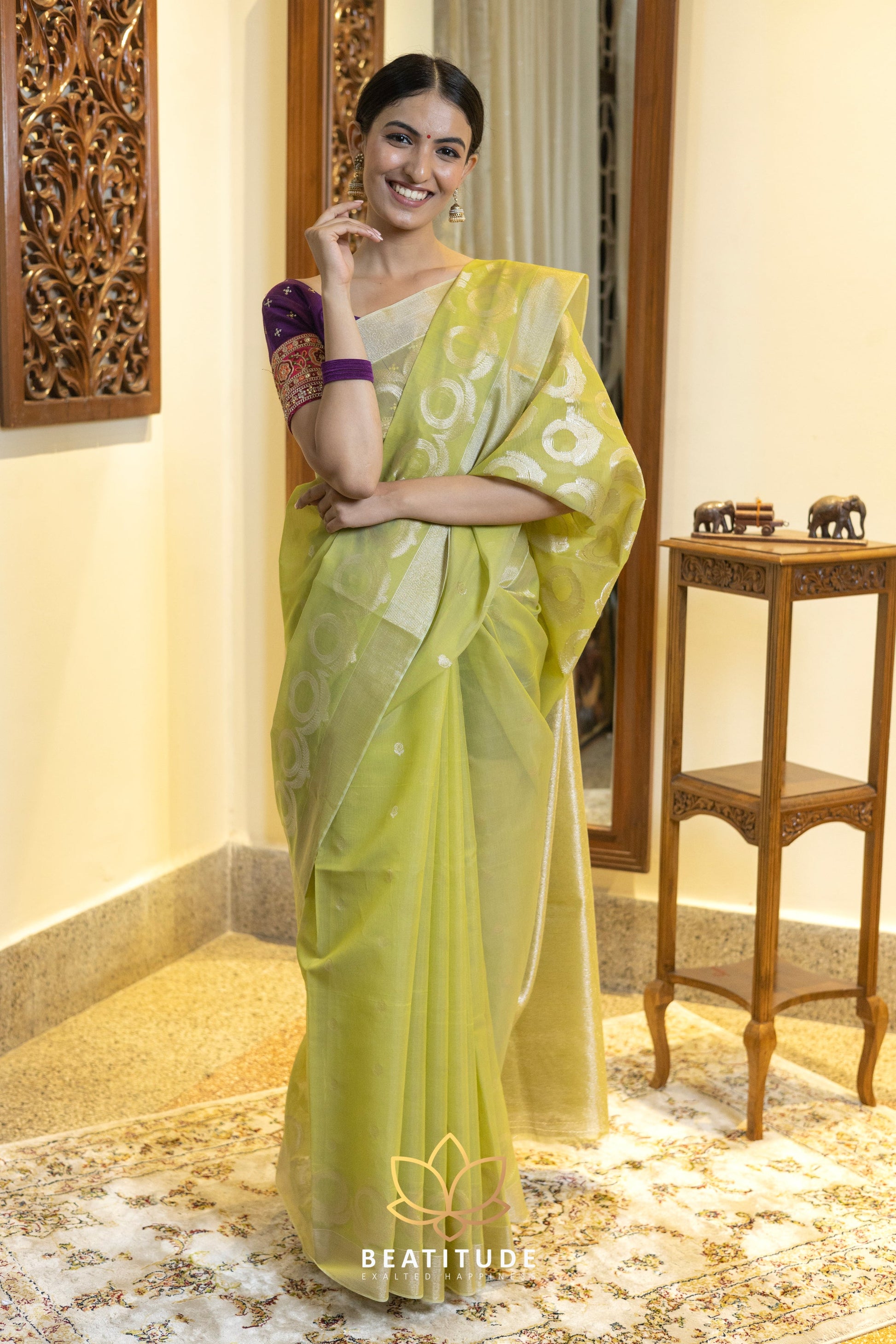 Green Silk Cotton Saree