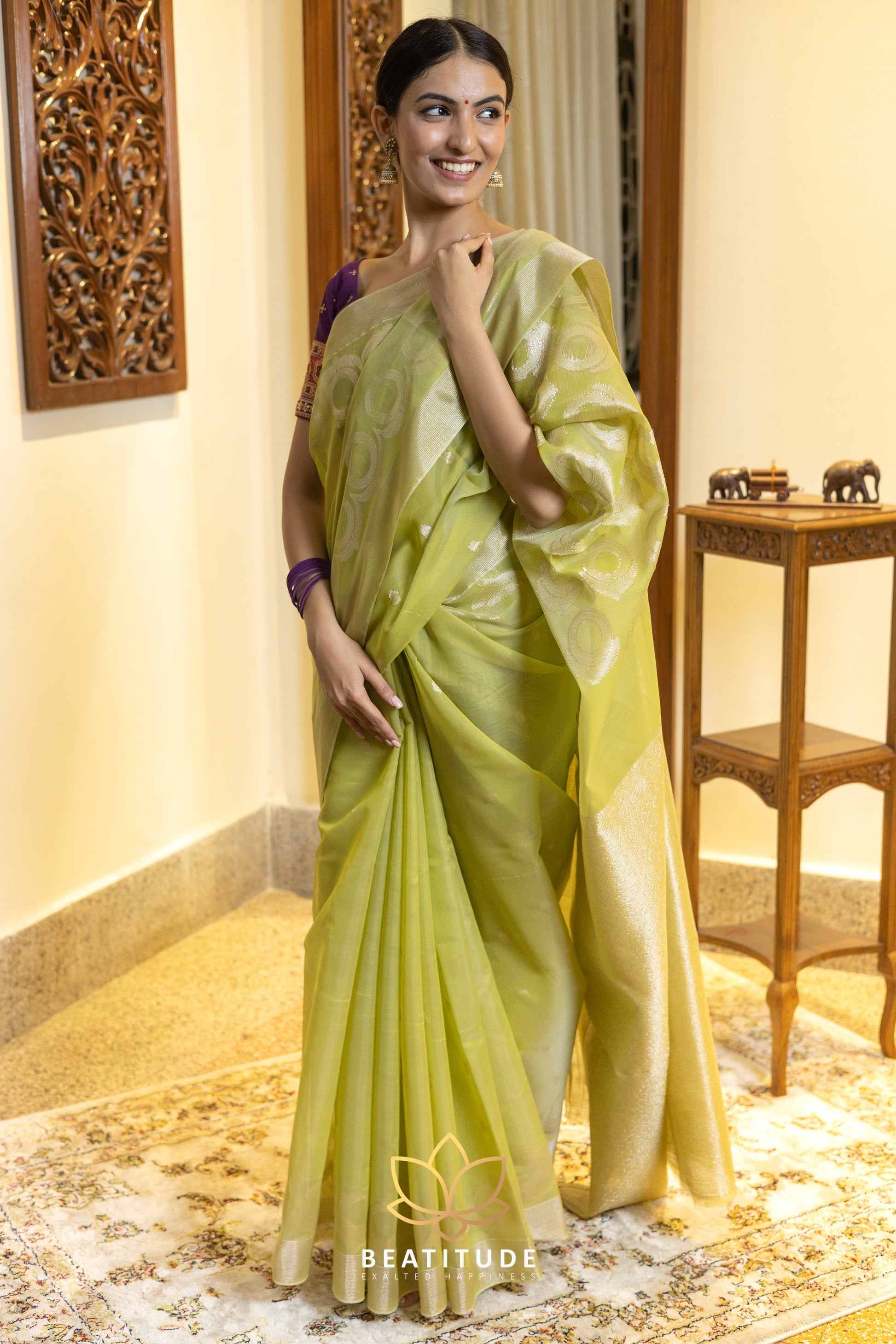 Green Silk Cotton Saree