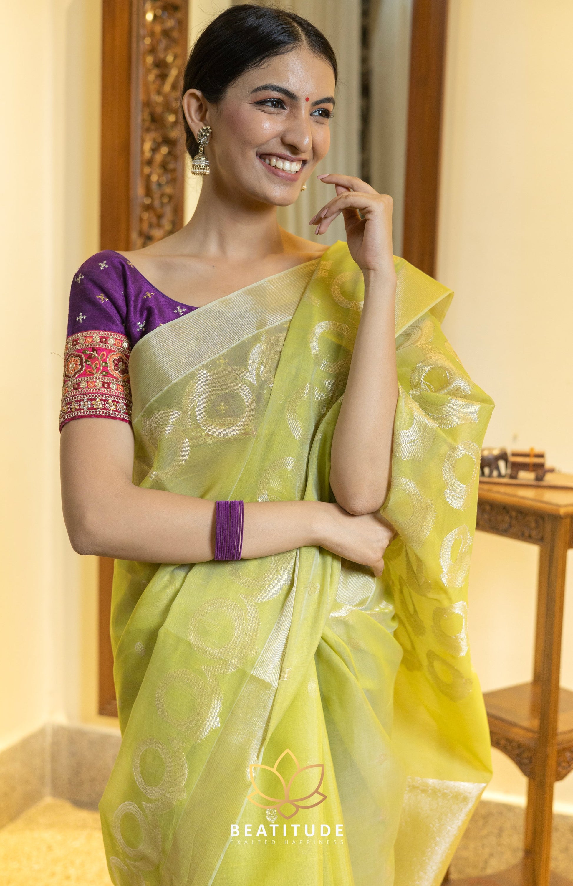 Green Silk Cotton Saree
