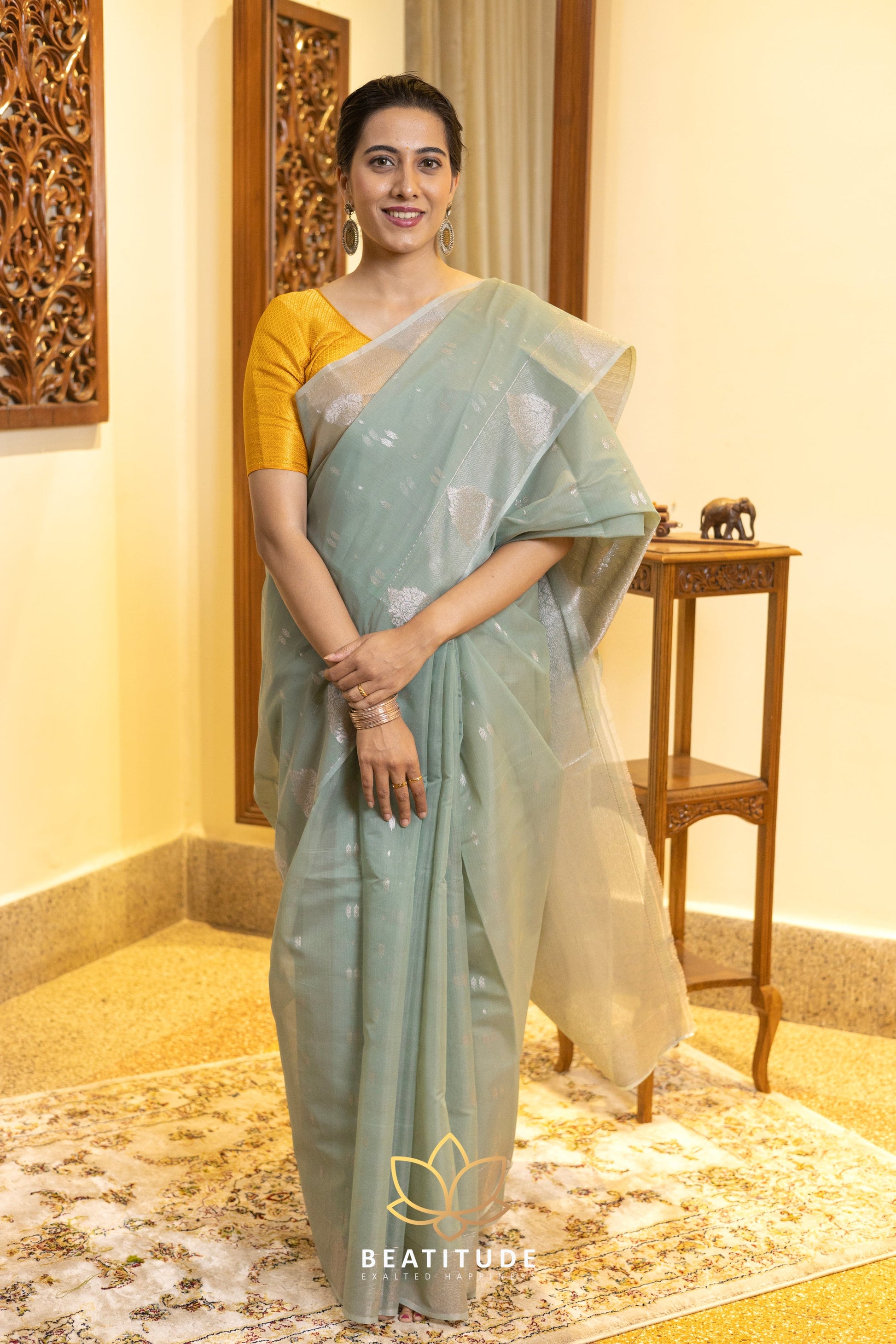 Green Silk Cotton Saree
