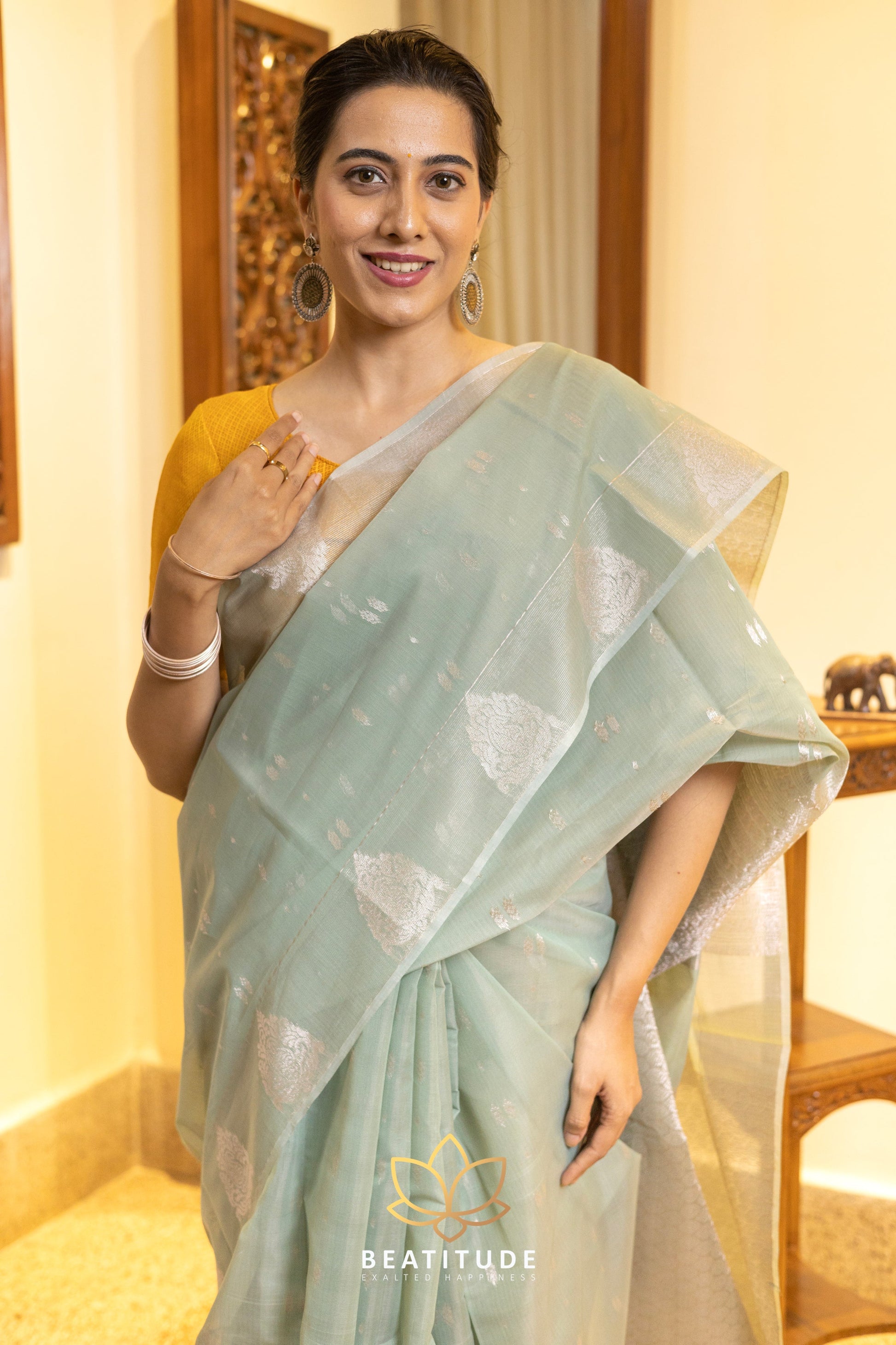 Green Silk Cotton Saree