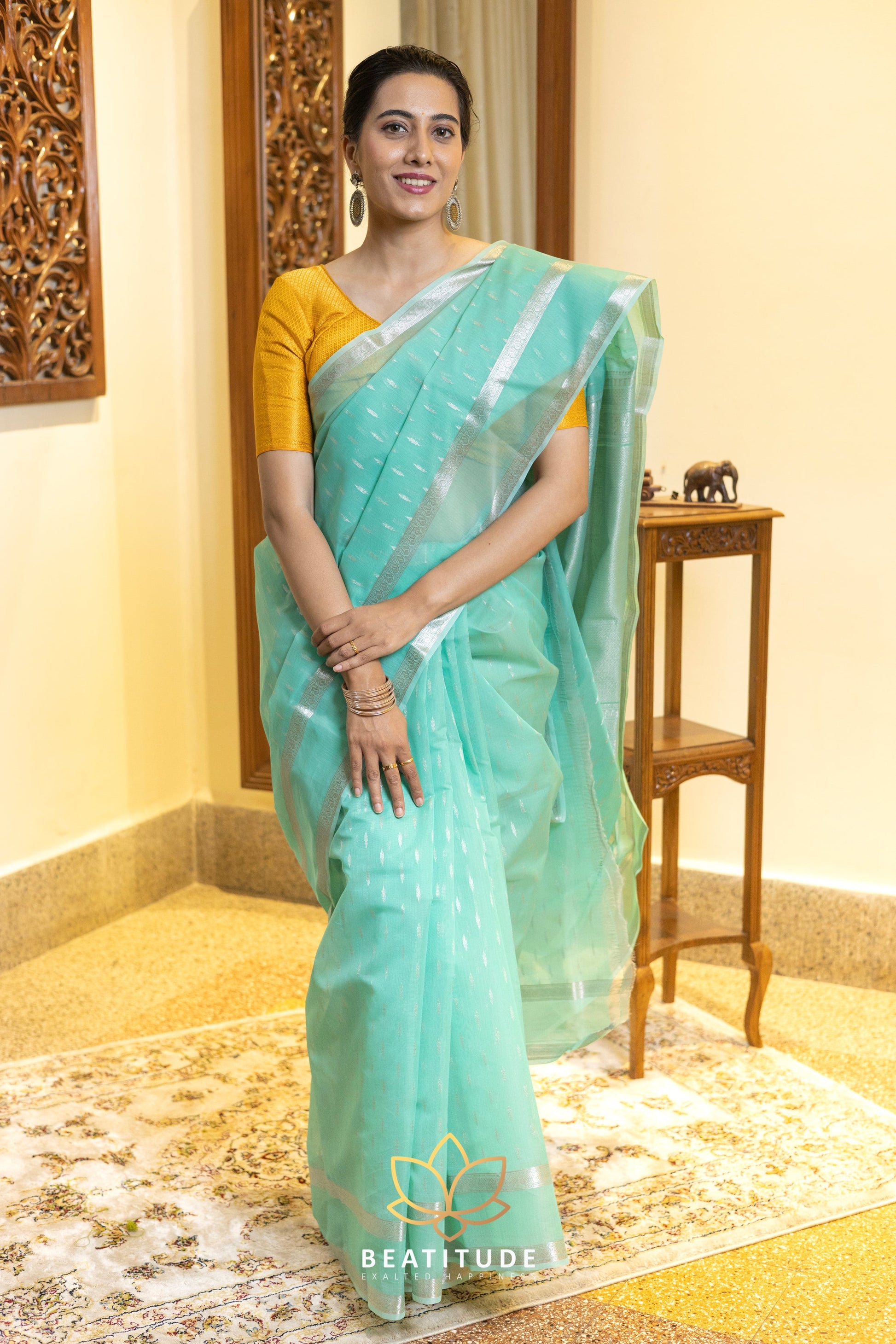 Green Silk Cotton Saree