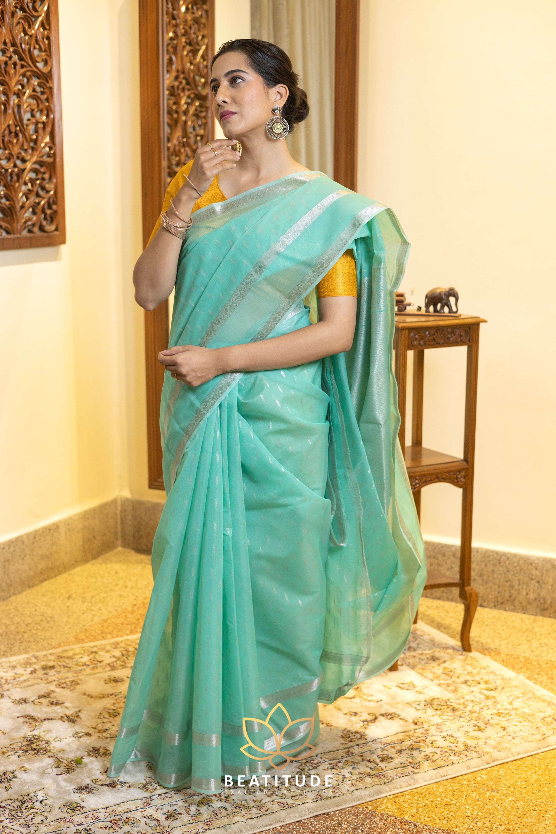 Green Silk Cotton Saree