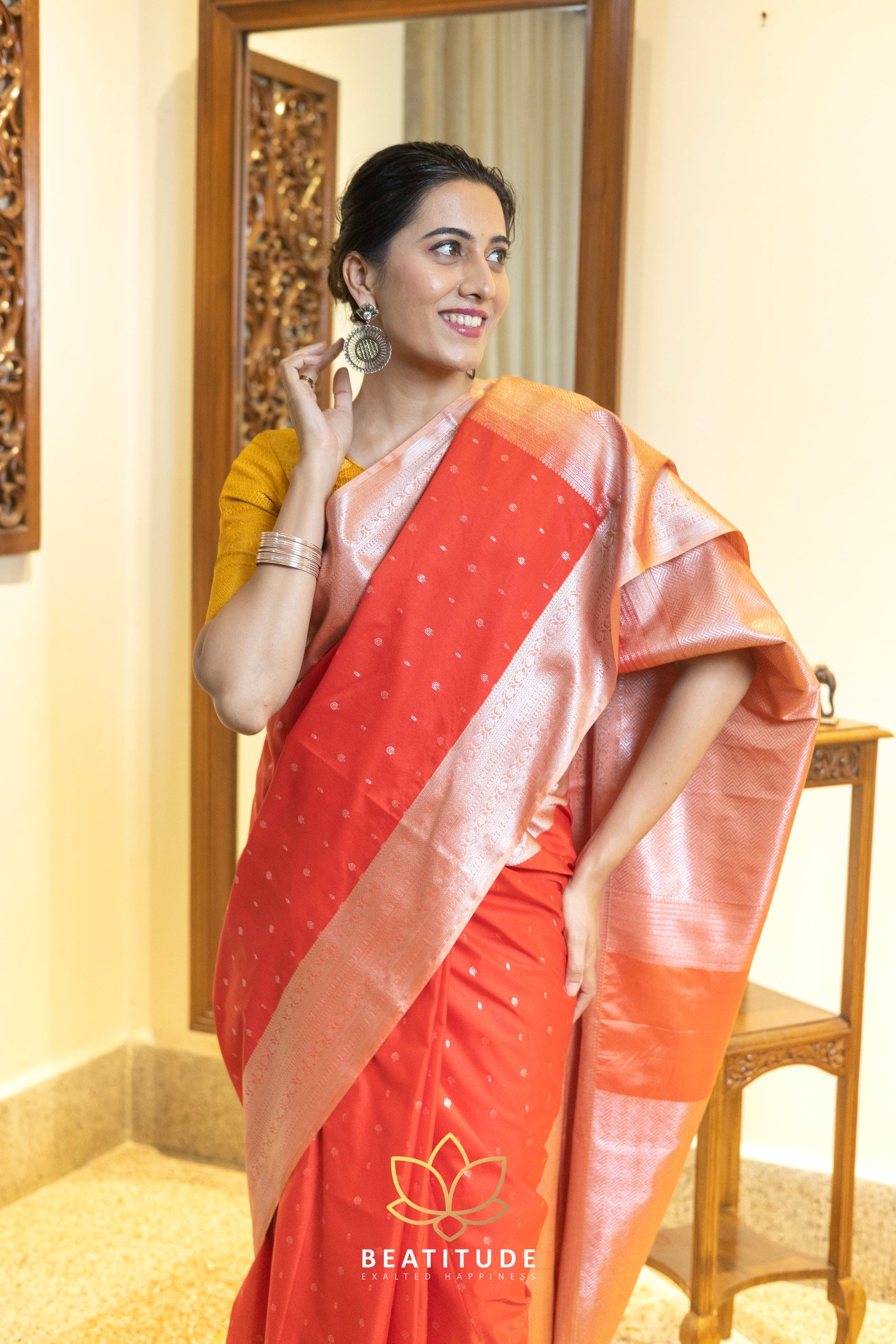 Red Silk Cotton Saree