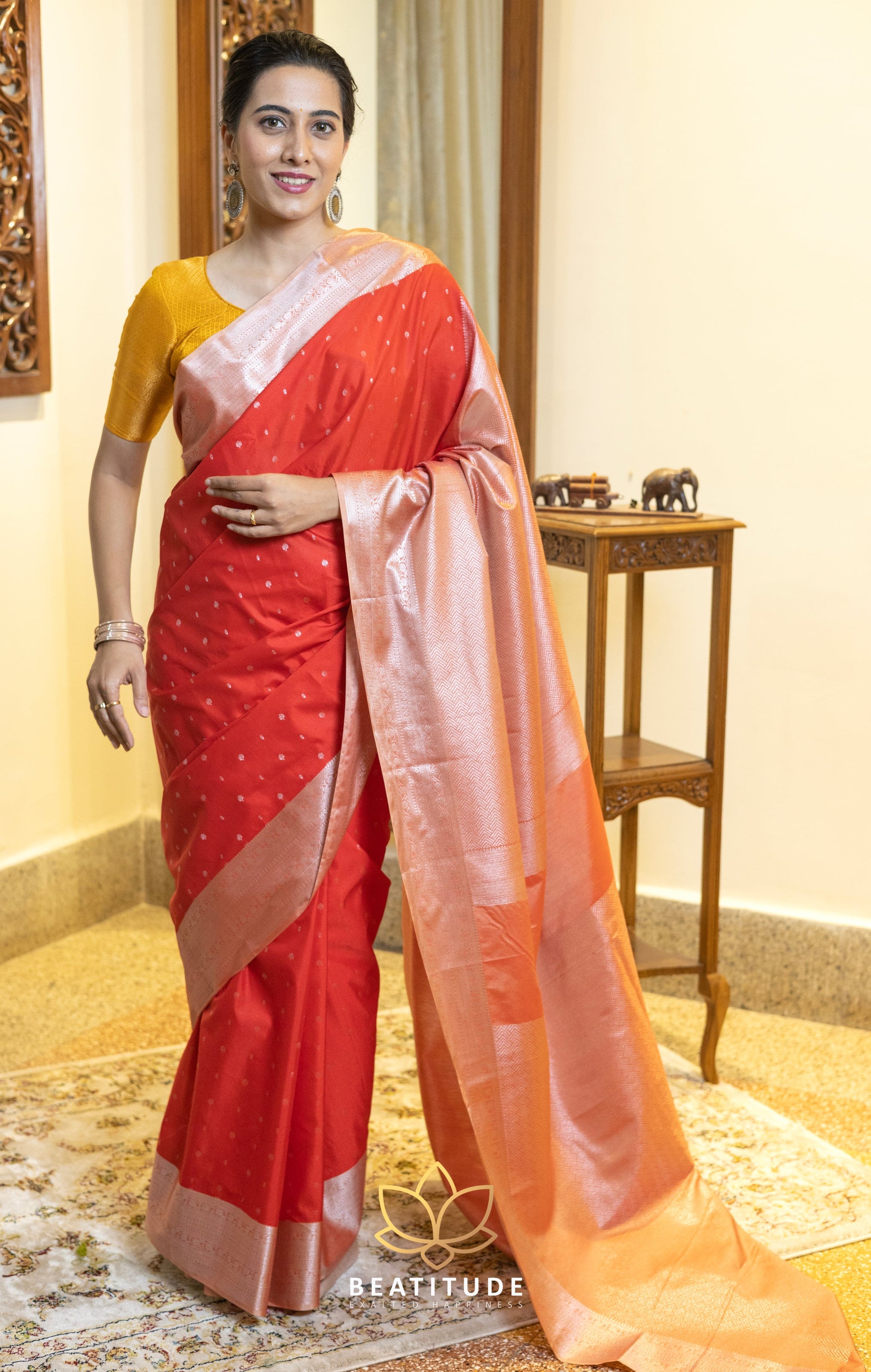 Red Silk Cotton Saree