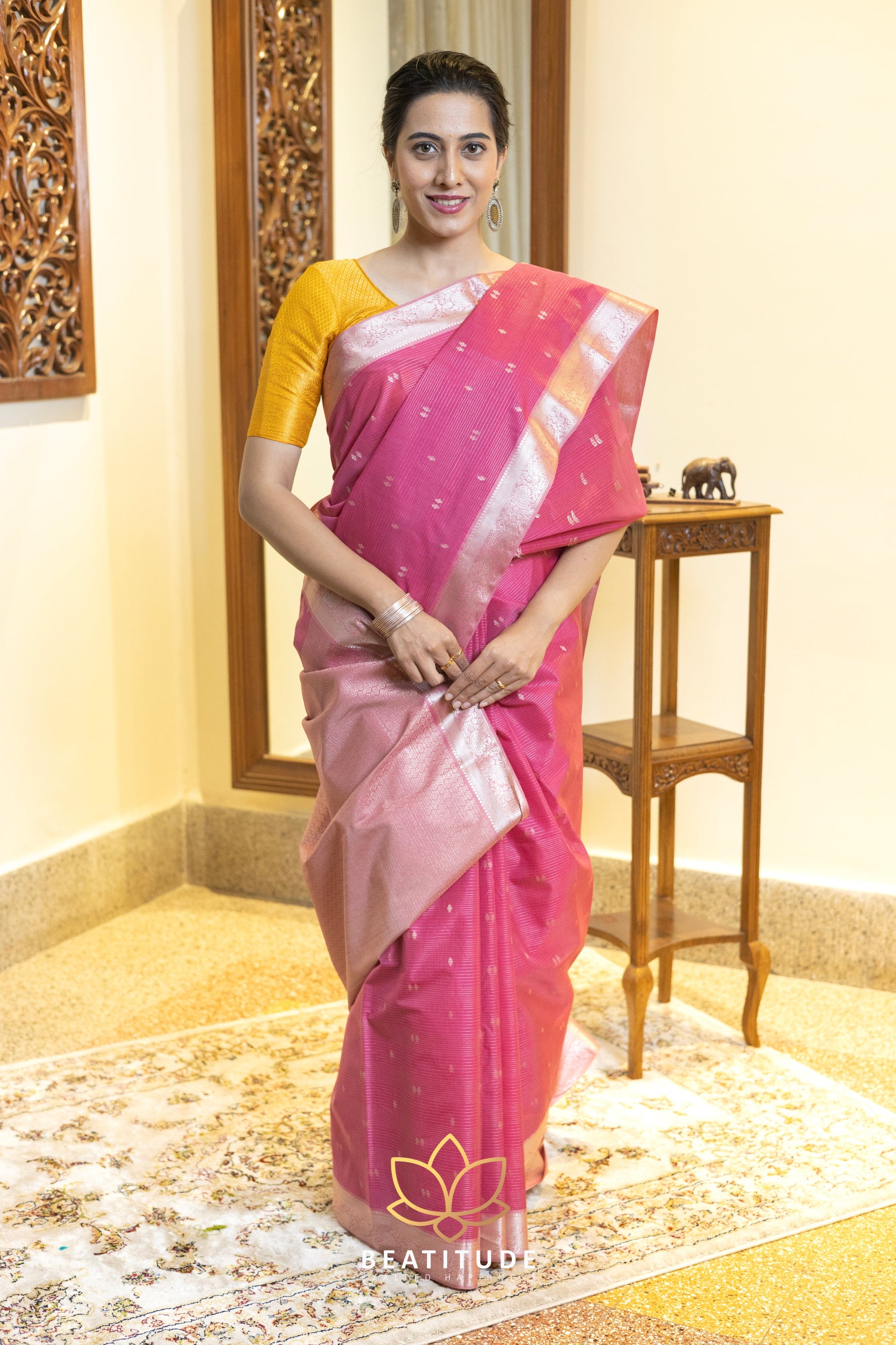 Pink Silk Cotton Saree