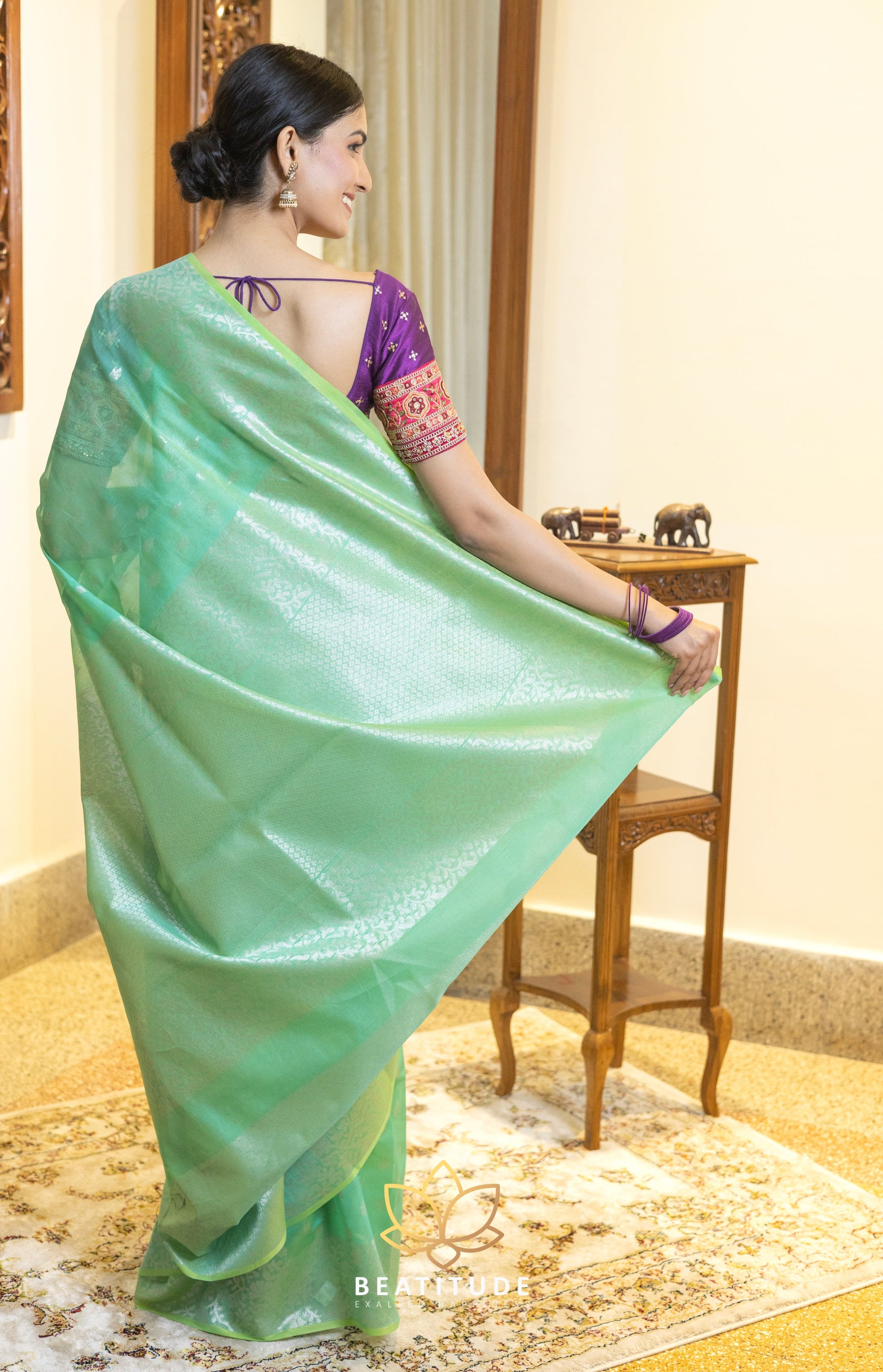 Green Silk Cotton Saree