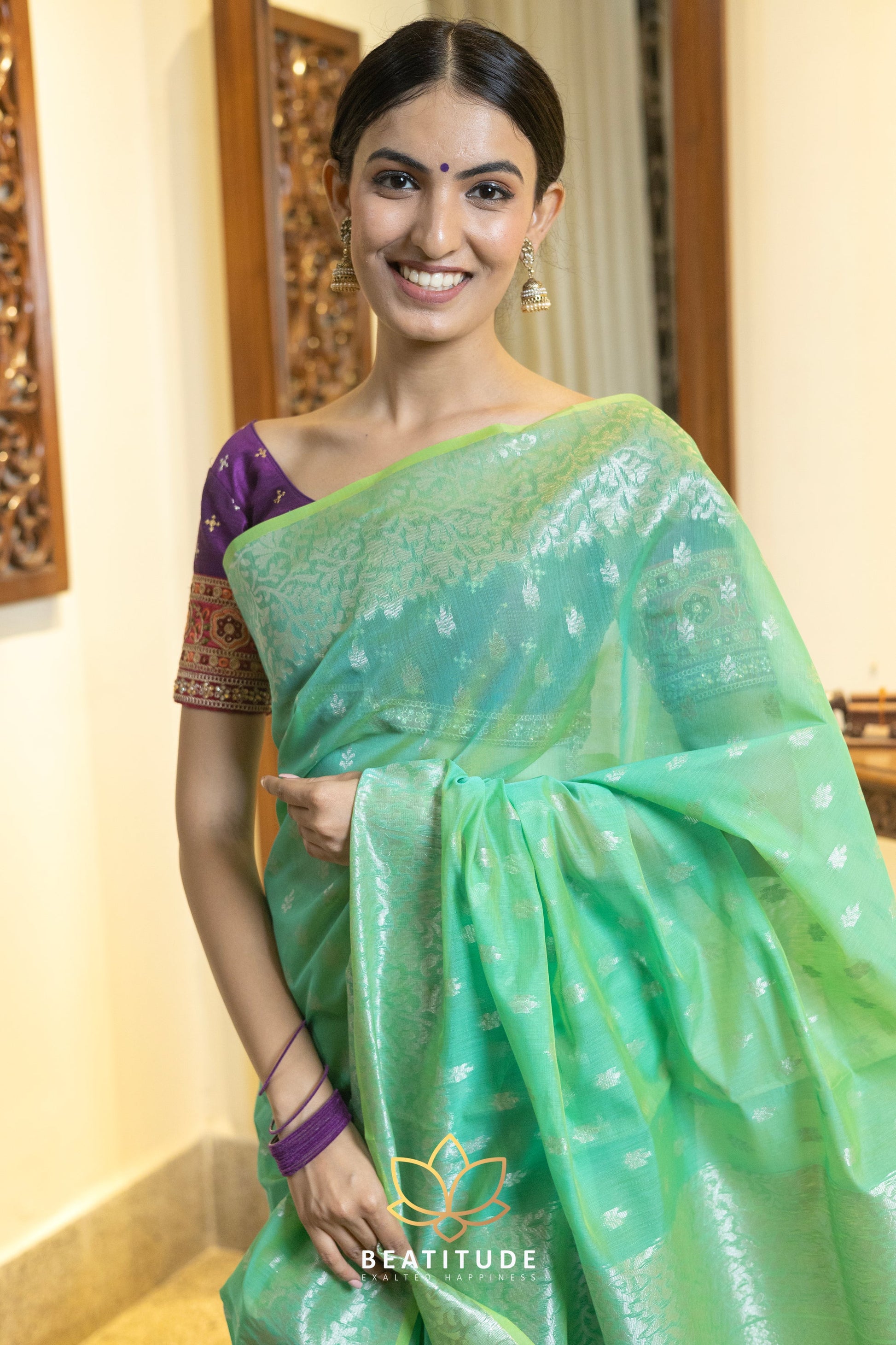 Green Silk Cotton Saree