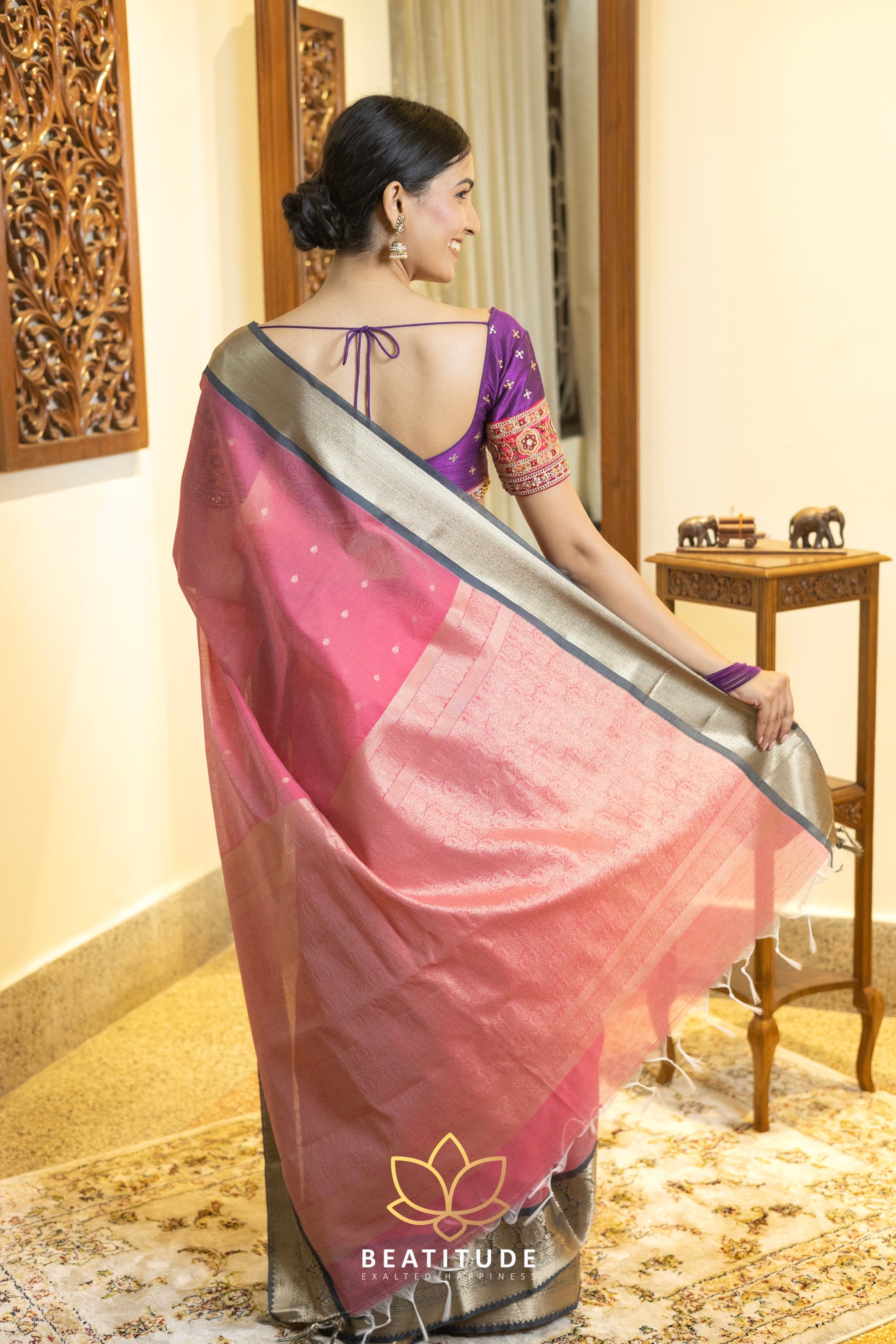 Pink Kota Cotton Saree
