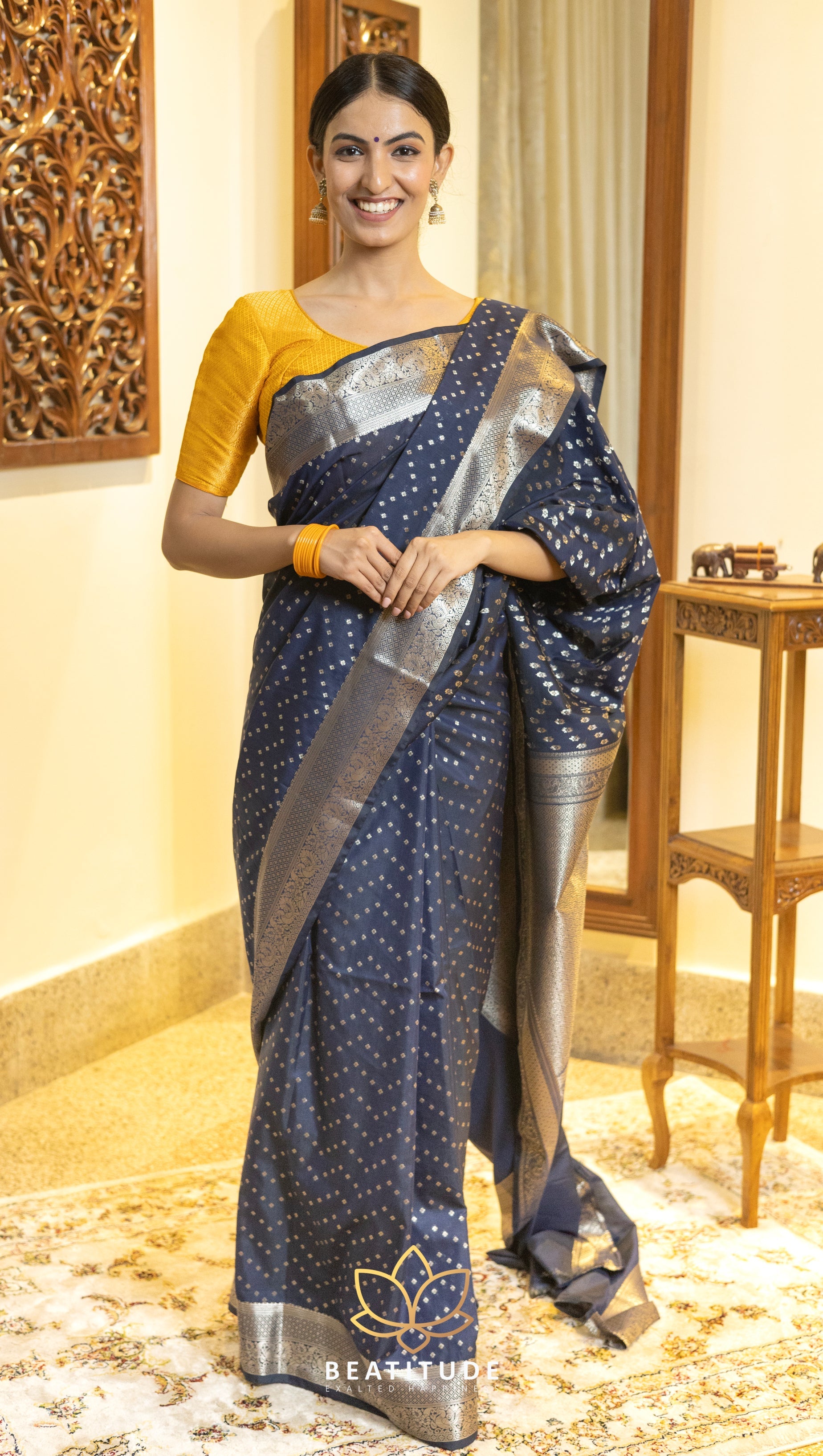 Blue Silk Cotton Saree