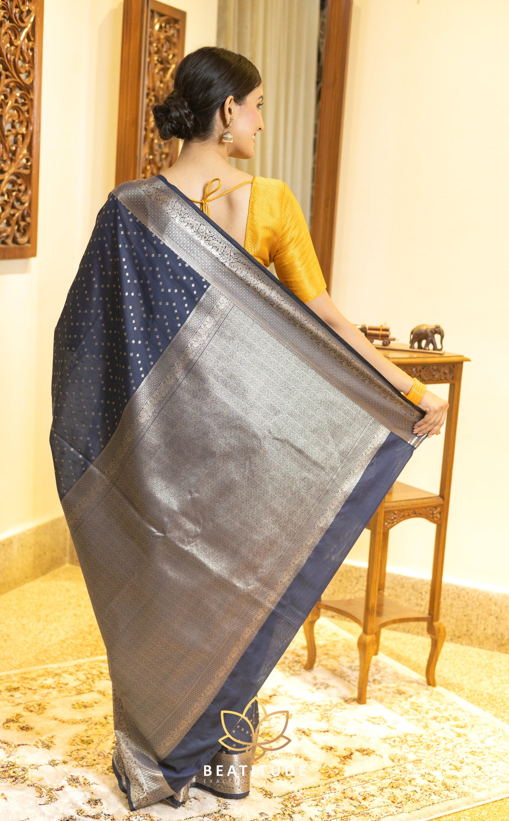Blue Silk Cotton Saree