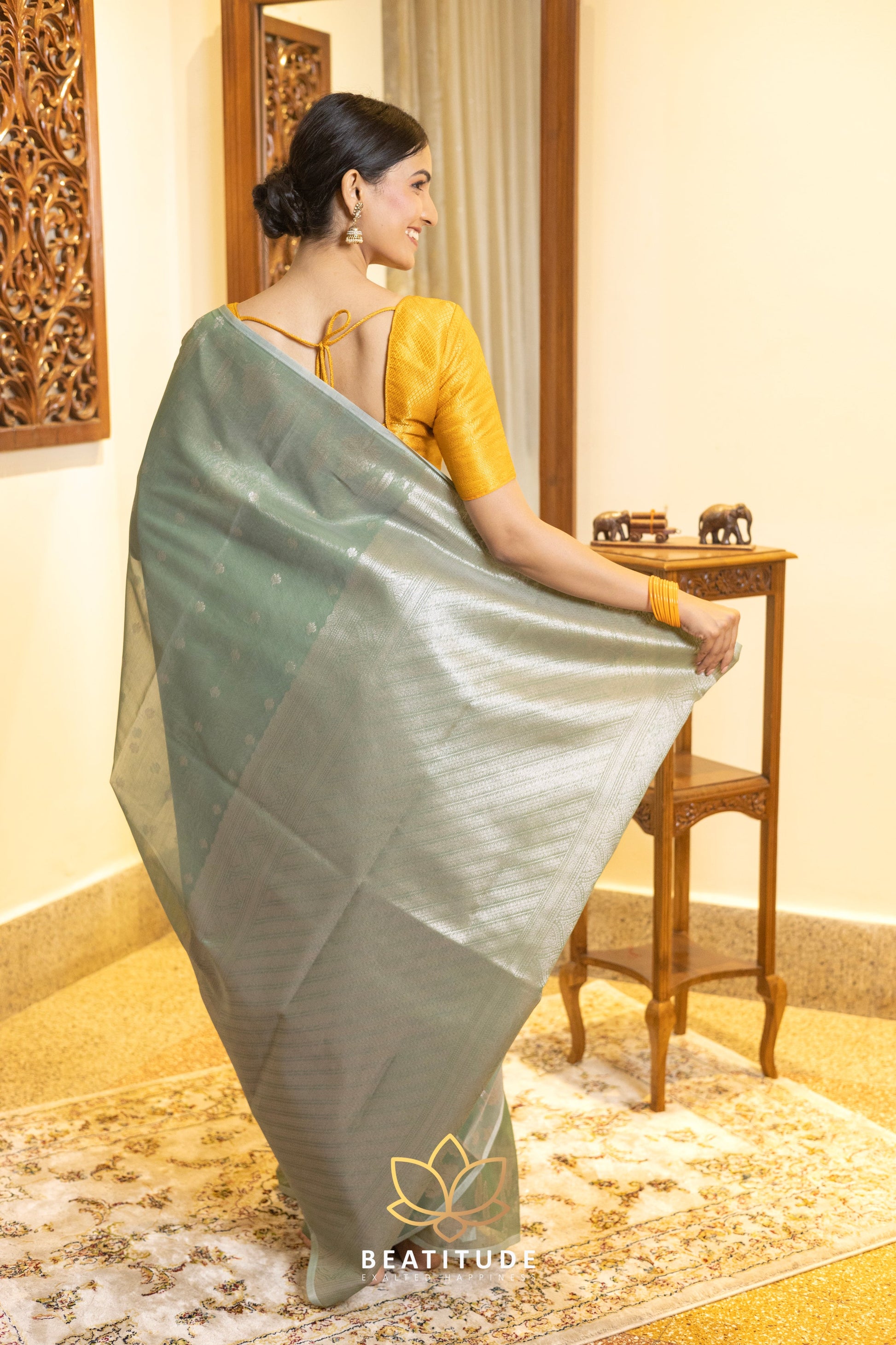Green Silk Cotton Saree