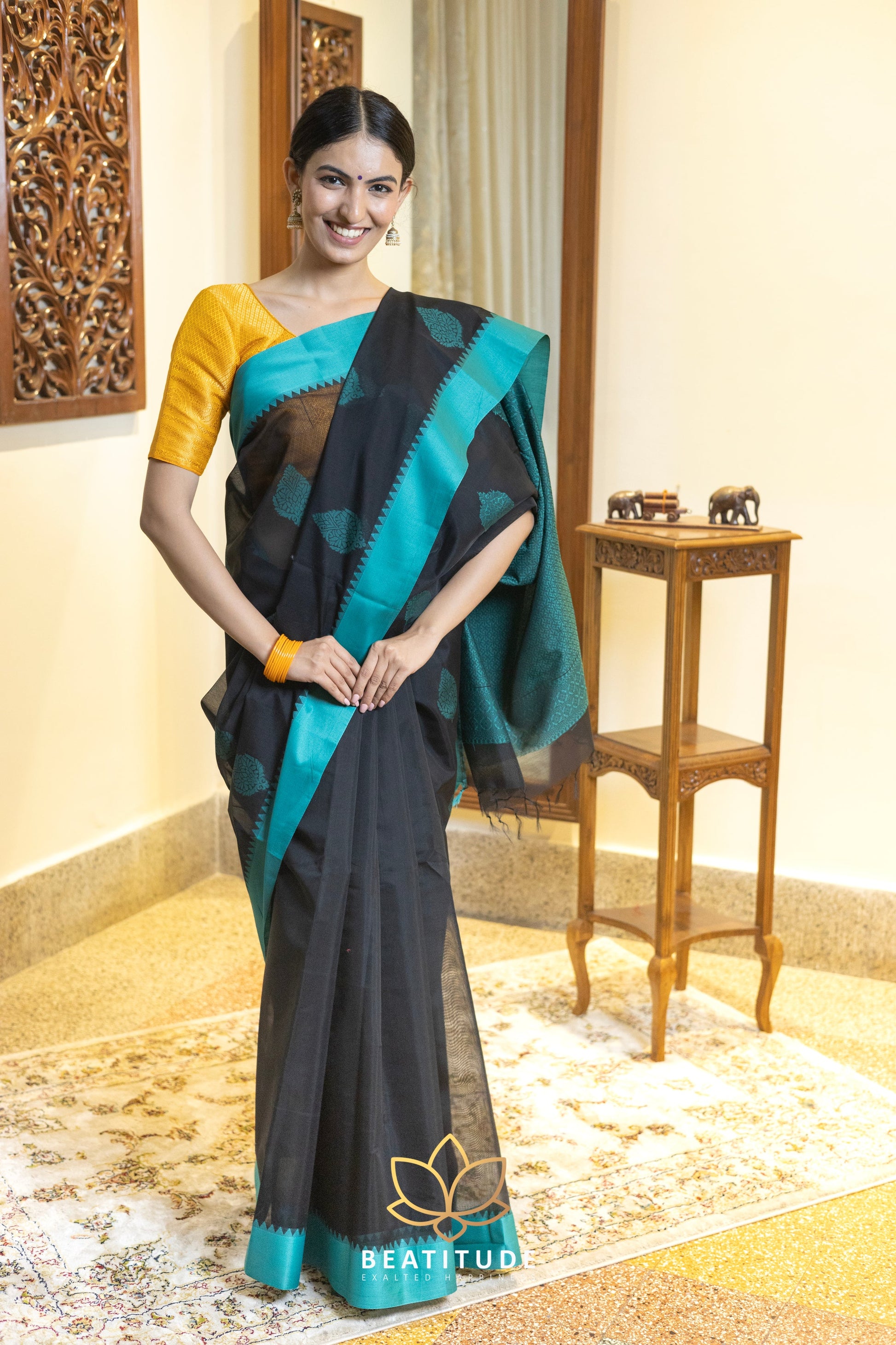 Black Kota Cotton Saree